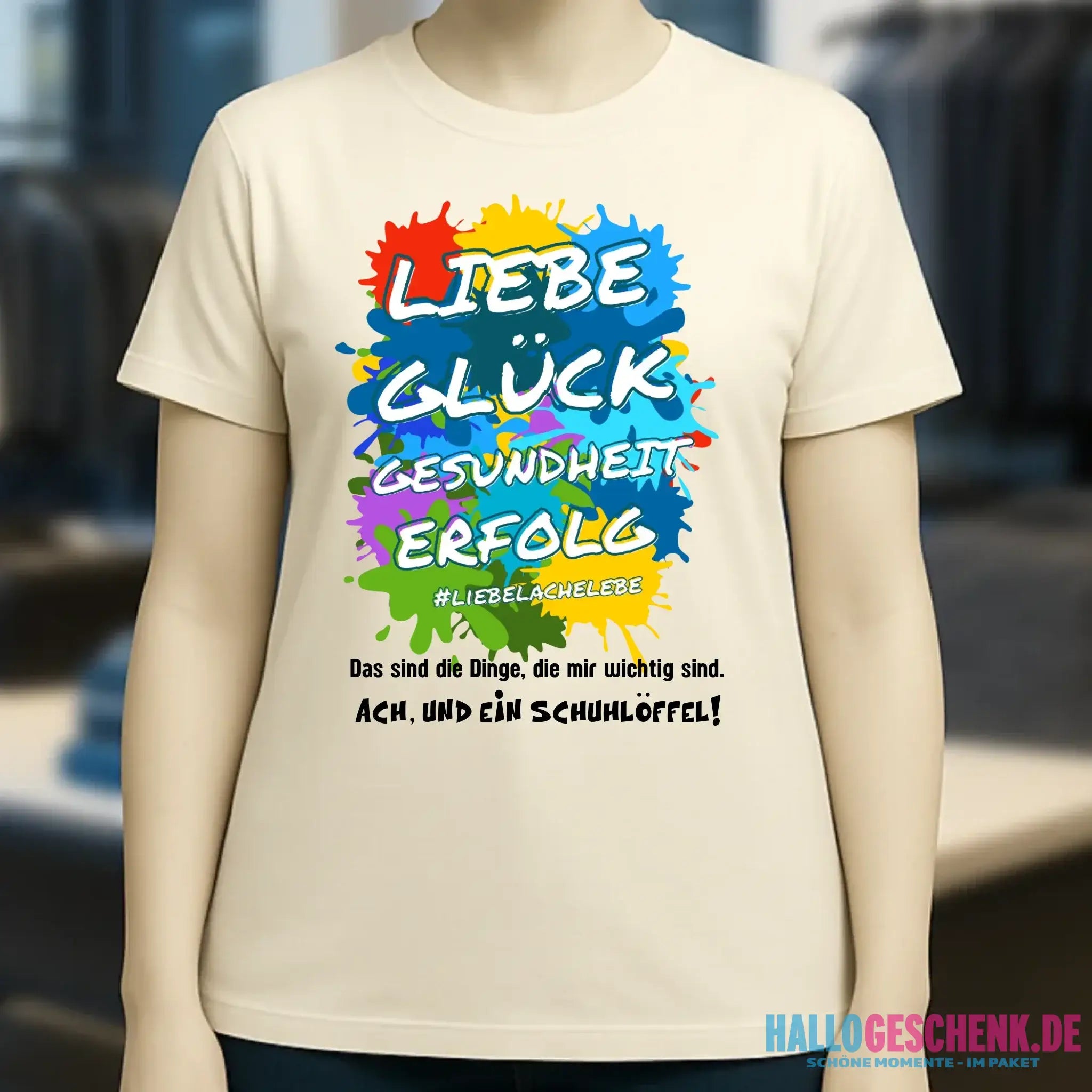Liebe Glück Gesundheit Erfolg • Ladies Premium T-Shirt XS-2XL aus Bio-Baumwolle für Damen • Exklusivdesign • personalisiert