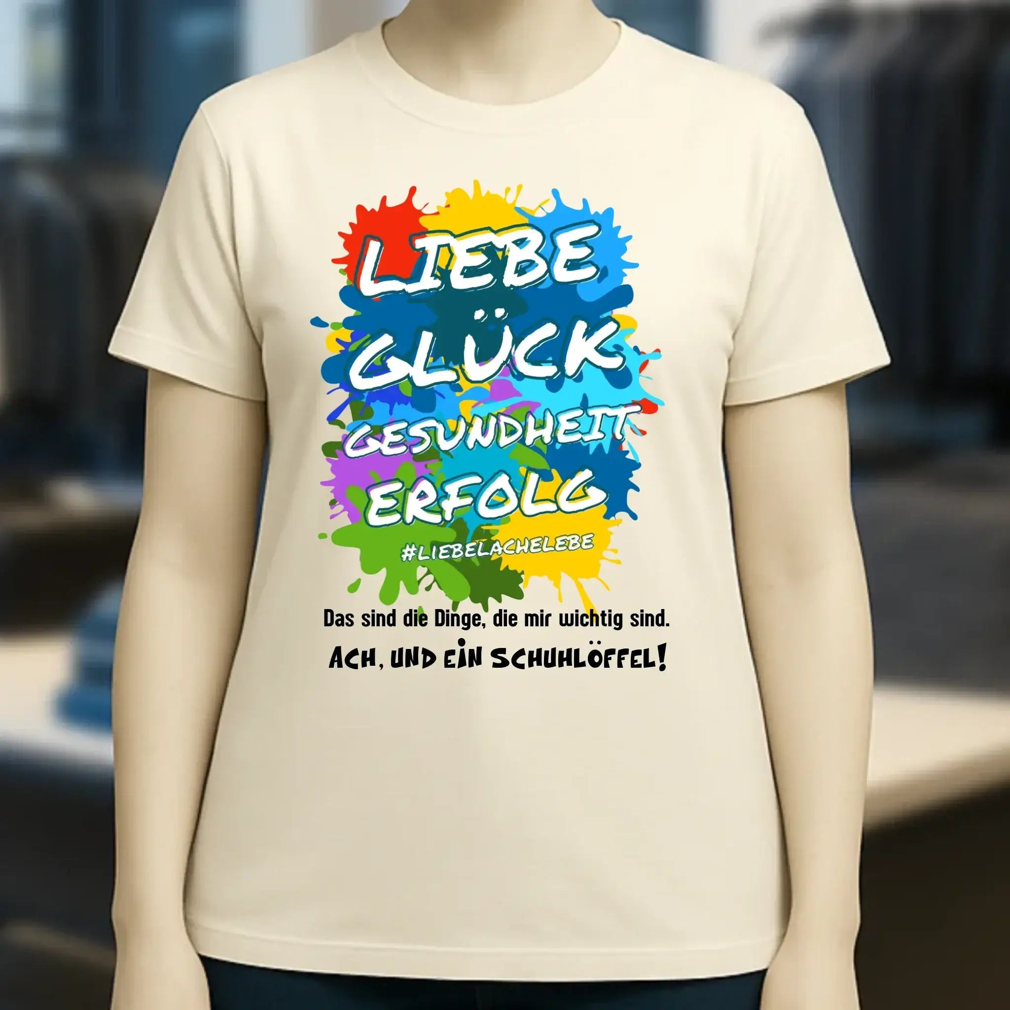 Liebe Glück Gesundheit Erfolg • Ladies Premium T-Shirt XS-2XL aus Bio-Baumwolle für Damen • Exklusivdesign • personalisiert