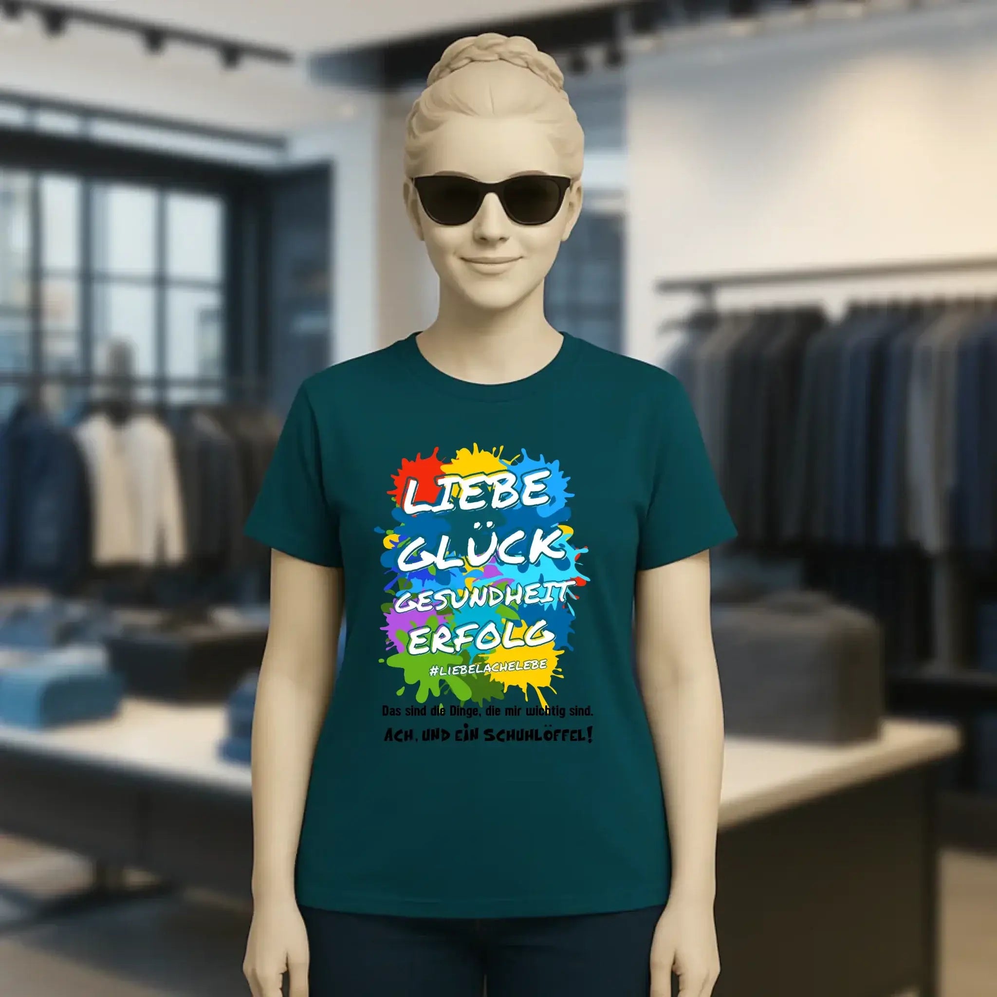 Liebe Glück Gesundheit Erfolg • Ladies Premium T-Shirt XS-2XL aus Bio-Baumwolle für Damen • Exklusivdesign • personalisiert