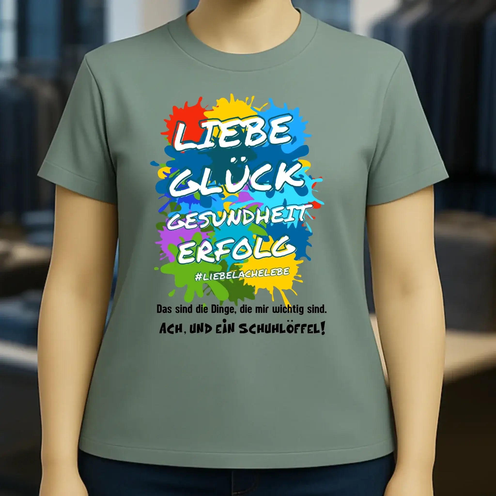 Liebe Glück Gesundheit Erfolg • Ladies Premium T-Shirt XS-2XL aus Bio-Baumwolle für Damen • Exklusivdesign • personalisiert