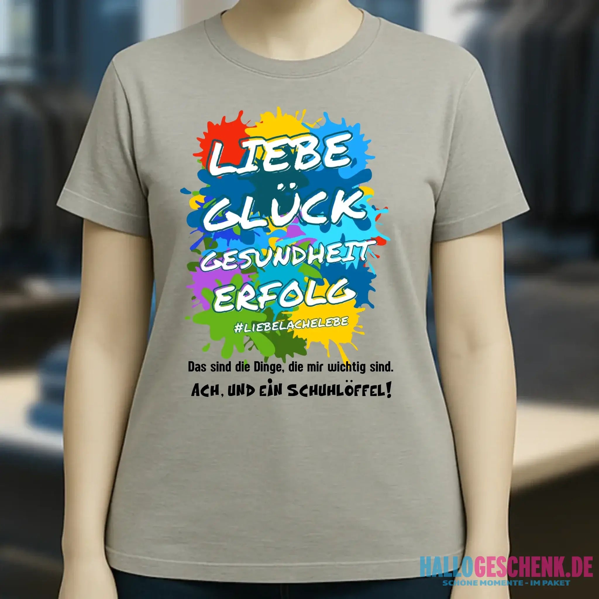 Liebe Glück Gesundheit Erfolg • Ladies Premium T-Shirt XS-2XL aus Bio-Baumwolle für Damen • Exklusivdesign • personalisiert