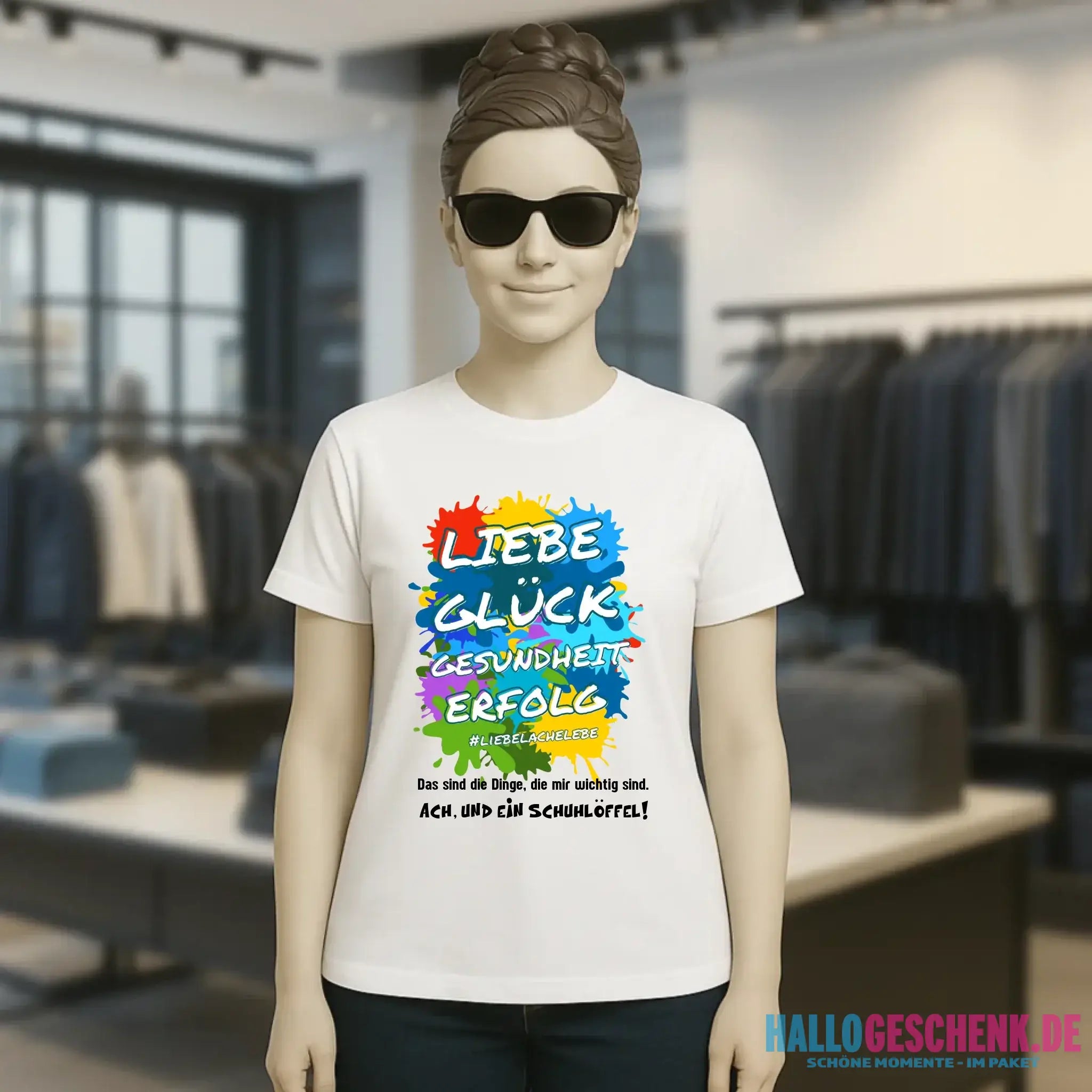 Liebe Glück Gesundheit Erfolg • Ladies Premium T-Shirt XS-2XL aus Bio-Baumwolle für Damen • Exklusivdesign • personalisiert