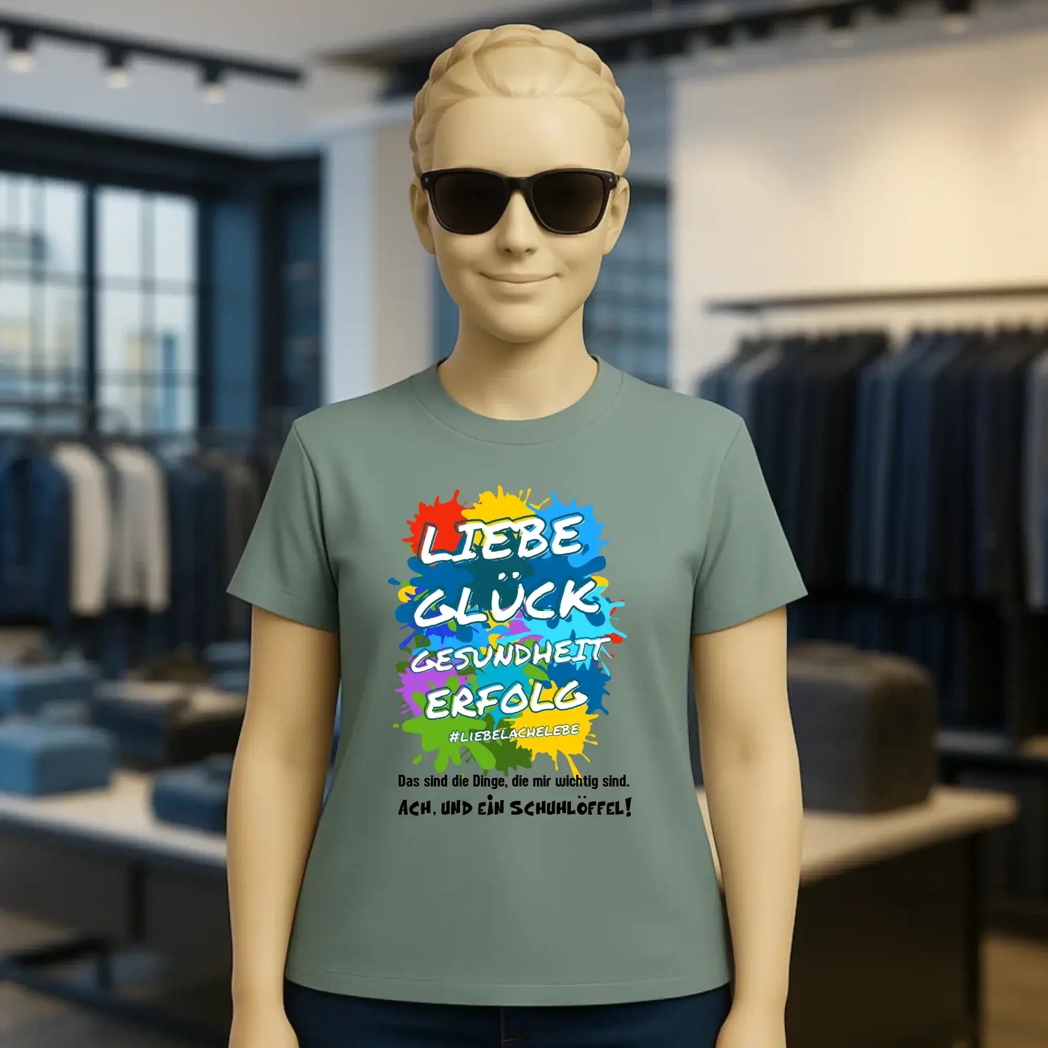 Liebe Glück Gesundheit Erfolg • Ladies Premium T-Shirt XS-2XL aus Bio-Baumwolle für Damen • Exklusivdesign • personalisiert