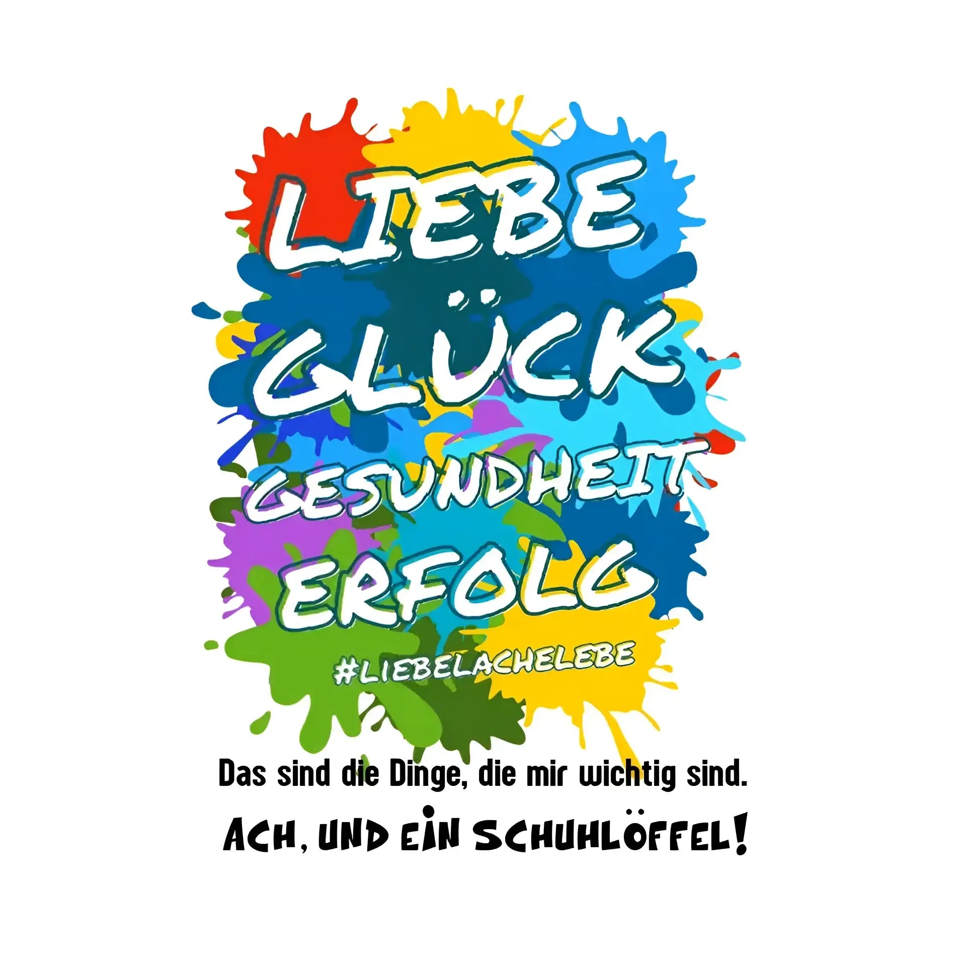 Liebe Glück Gesundheit Erfolg • STICKER 20x20 cm (Aufkleber) - White / OneSize / ausgestanzter Sticker 20x20 cm