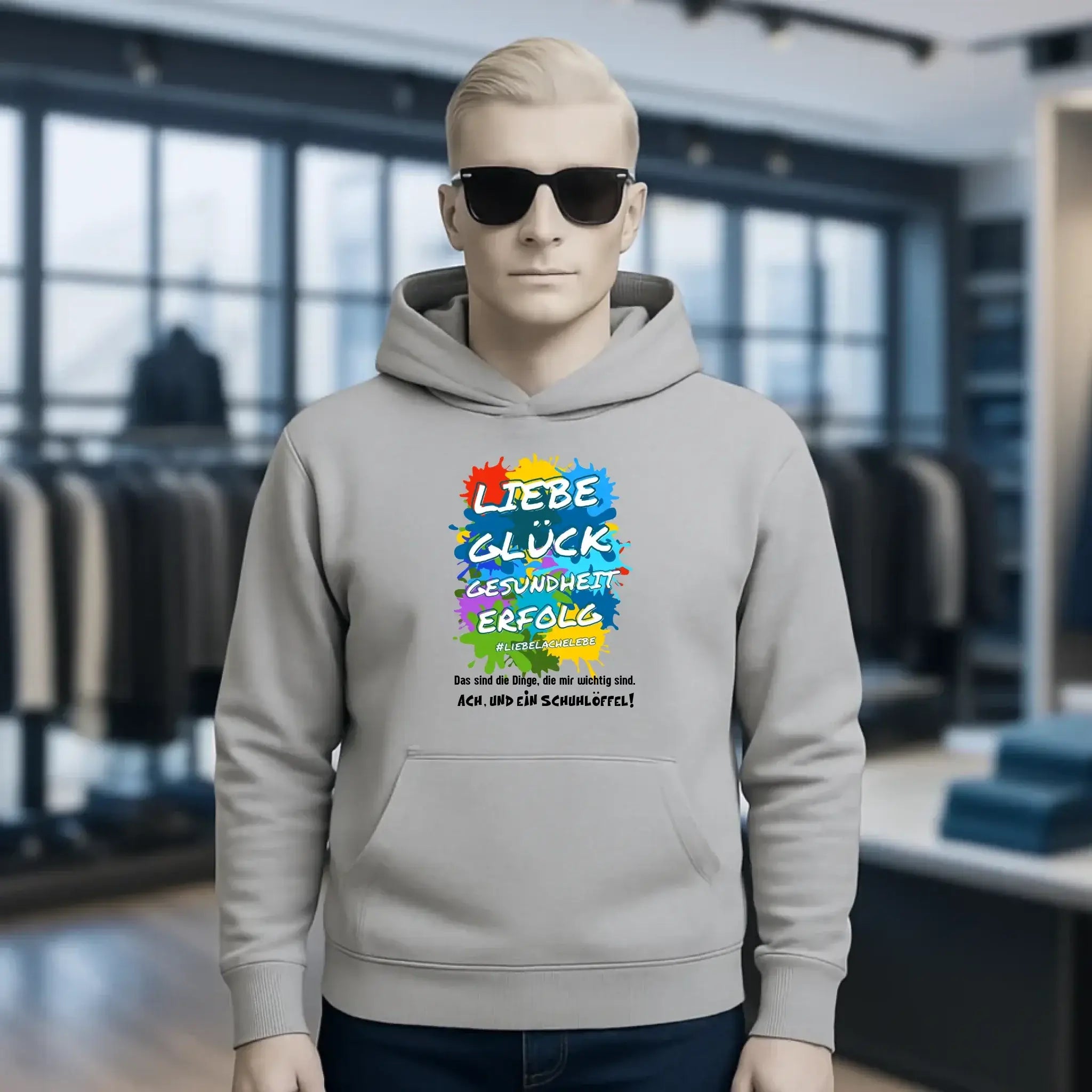 Liebe Glück Gesundheit Erfolg • Unisex Premium Hoodie XS-5XL aus Bio-Baumwolle für Damen & Herren • Exklusivdesign • personalisiert