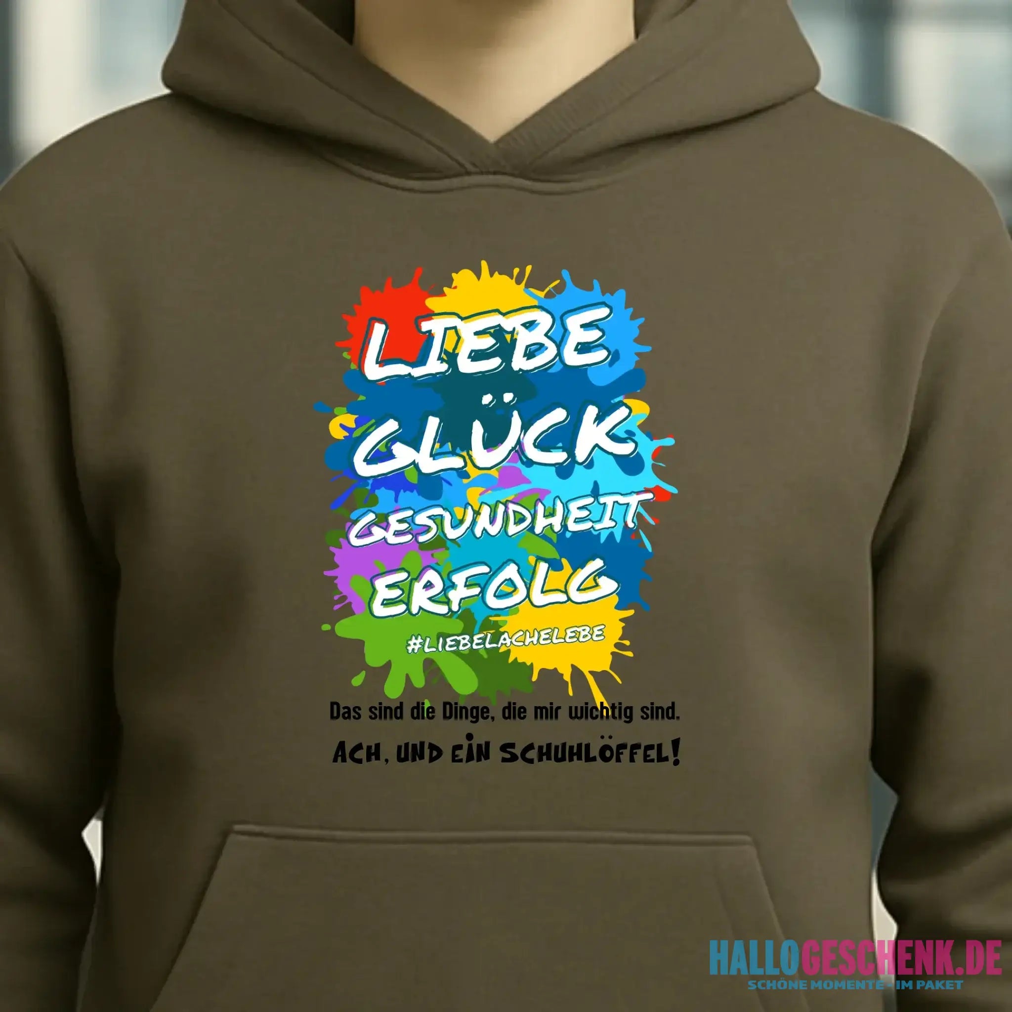 Liebe Glück Gesundheit Erfolg • Unisex Premium Hoodie XS-5XL aus Bio-Baumwolle für Damen & Herren • Exklusivdesign • personalisiert