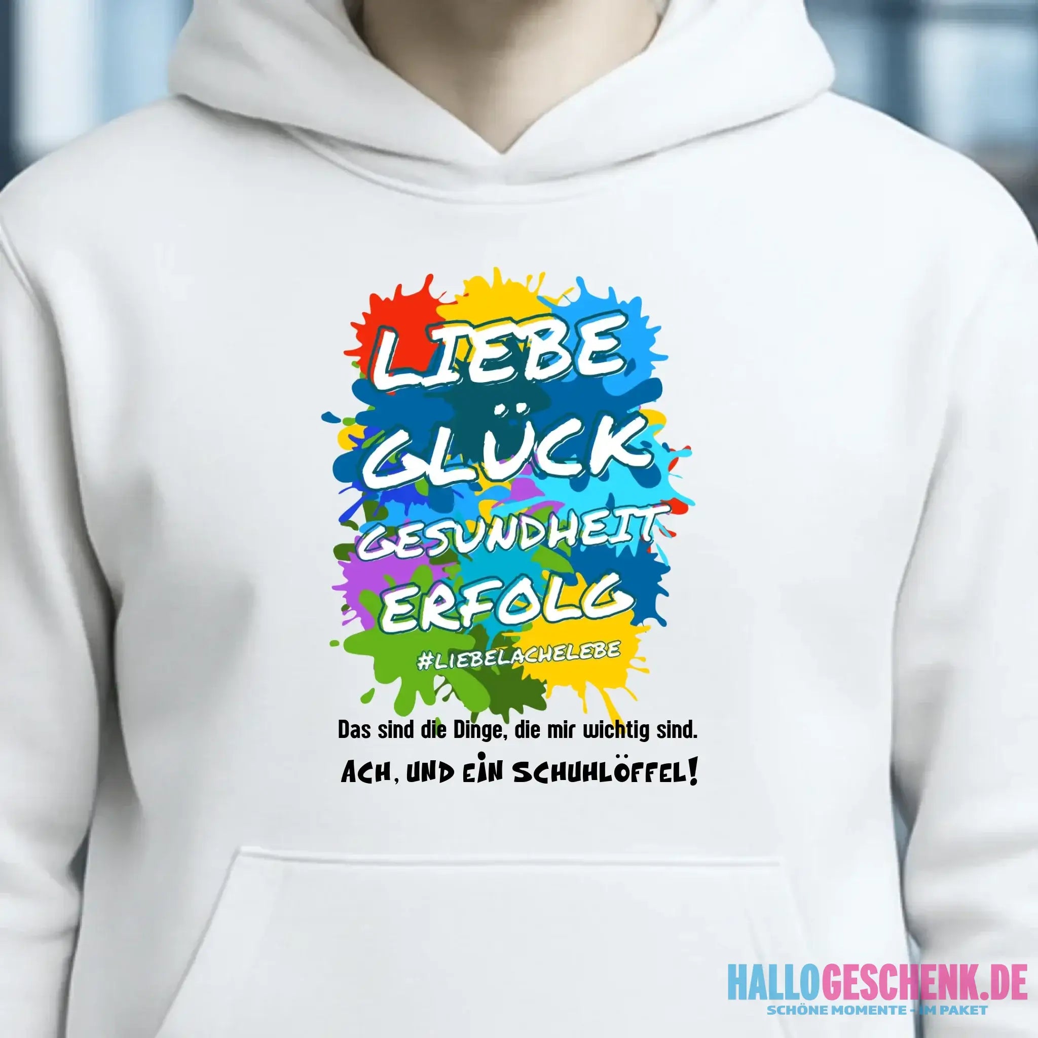 Liebe Glück Gesundheit Erfolg • Unisex Premium Hoodie XS-5XL aus Bio-Baumwolle für Damen & Herren • Exklusivdesign • personalisiert