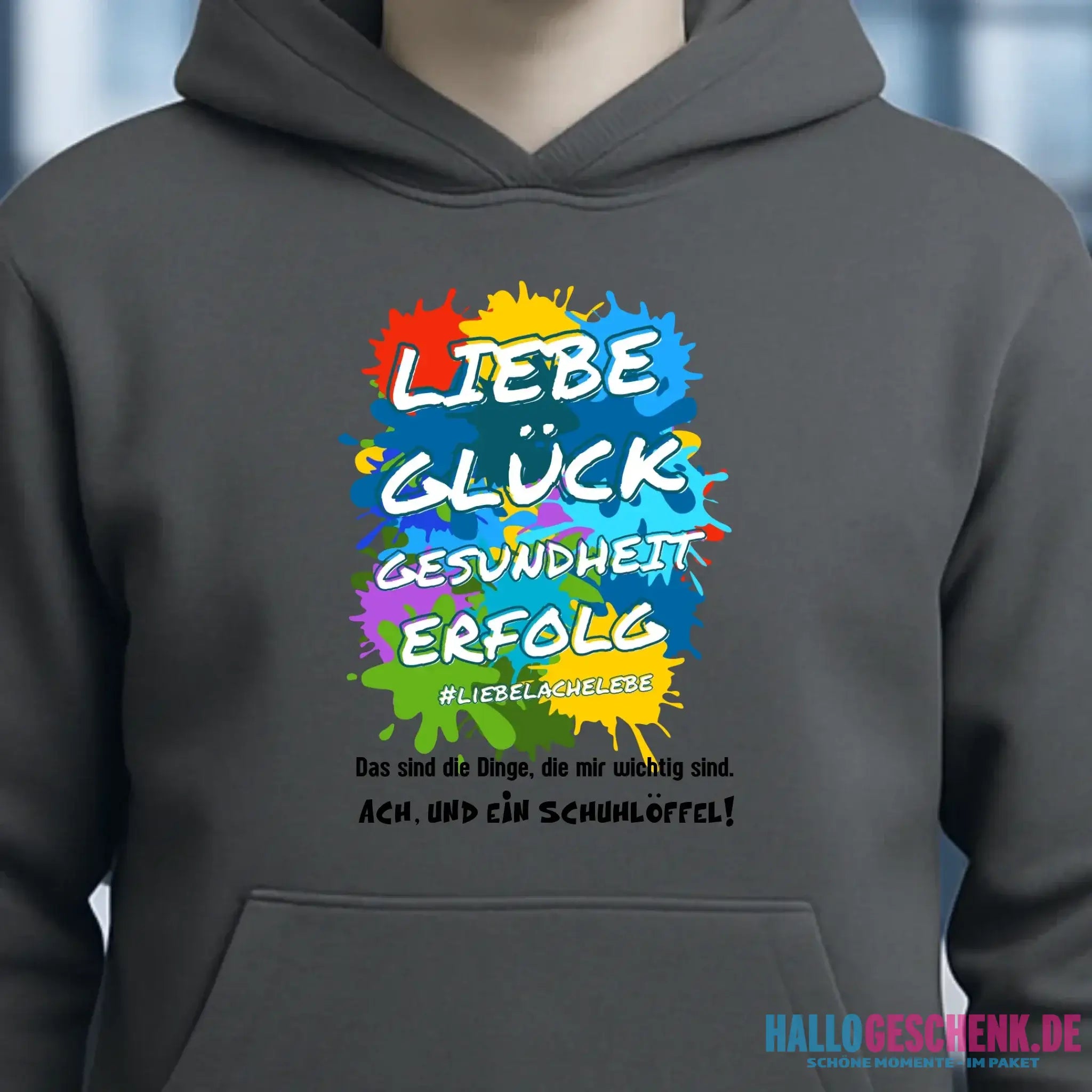 Liebe Glück Gesundheit Erfolg • Unisex Premium Hoodie XS-5XL aus Bio-Baumwolle für Damen & Herren • Exklusivdesign • personalisiert