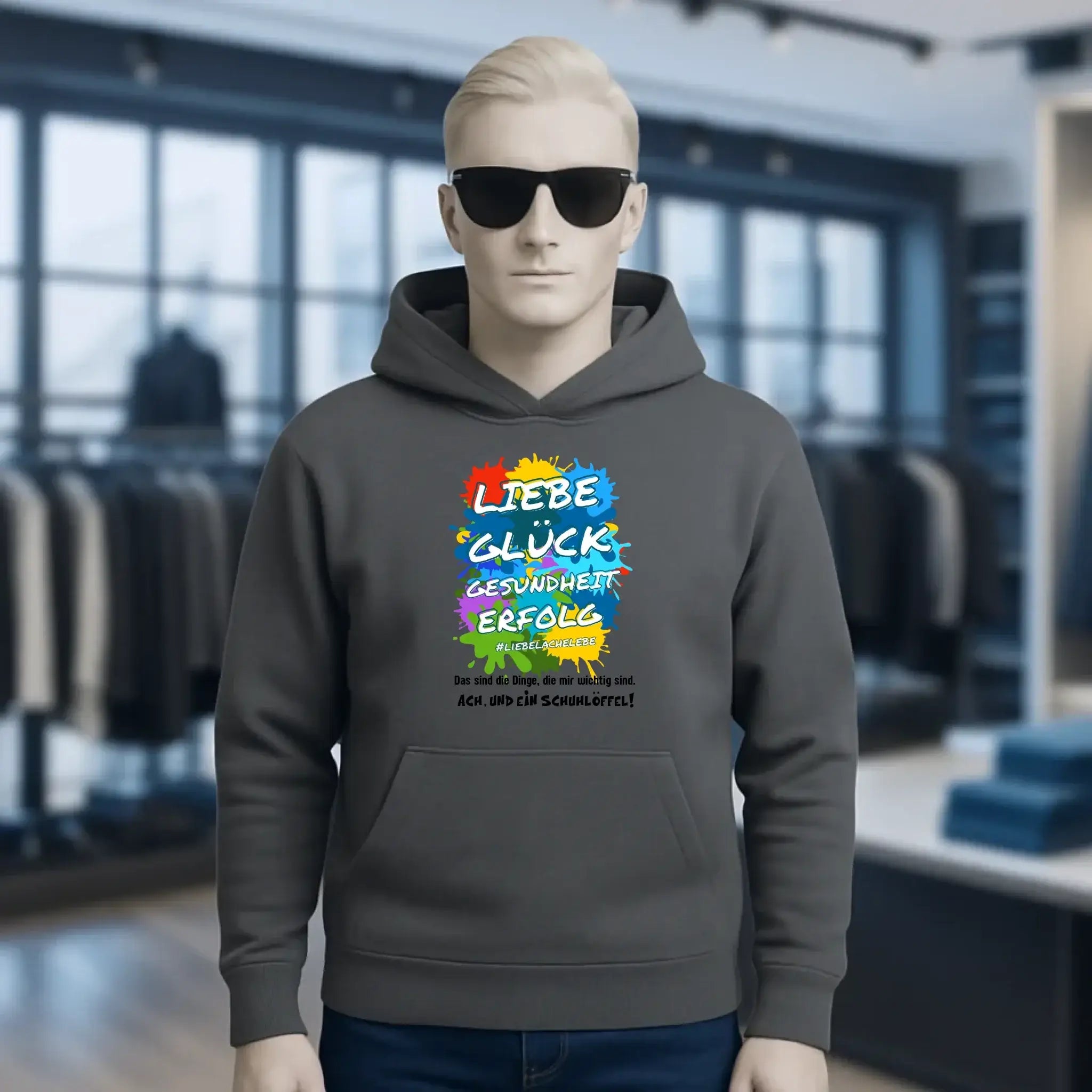 Liebe Glück Gesundheit Erfolg • Unisex Premium Hoodie XS-5XL aus Bio-Baumwolle für Damen & Herren • Exklusivdesign • personalisiert