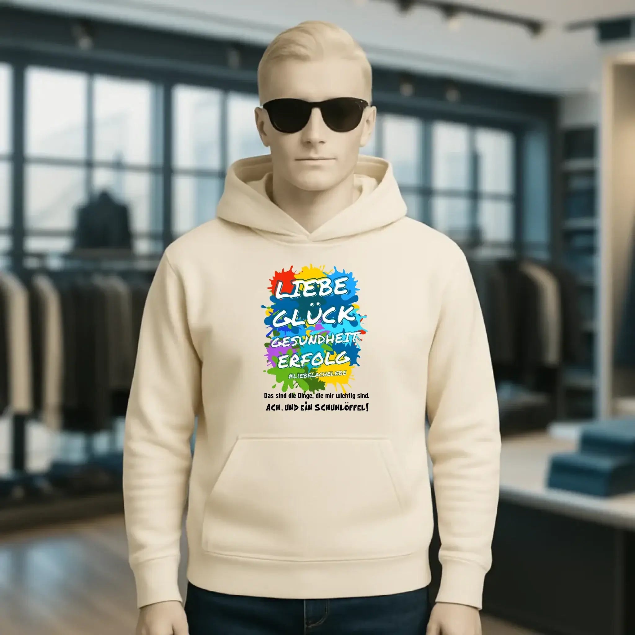 Liebe Glück Gesundheit Erfolg • Unisex Premium Hoodie XS-5XL aus Bio-Baumwolle für Damen & Herren • Exklusivdesign • personalisiert