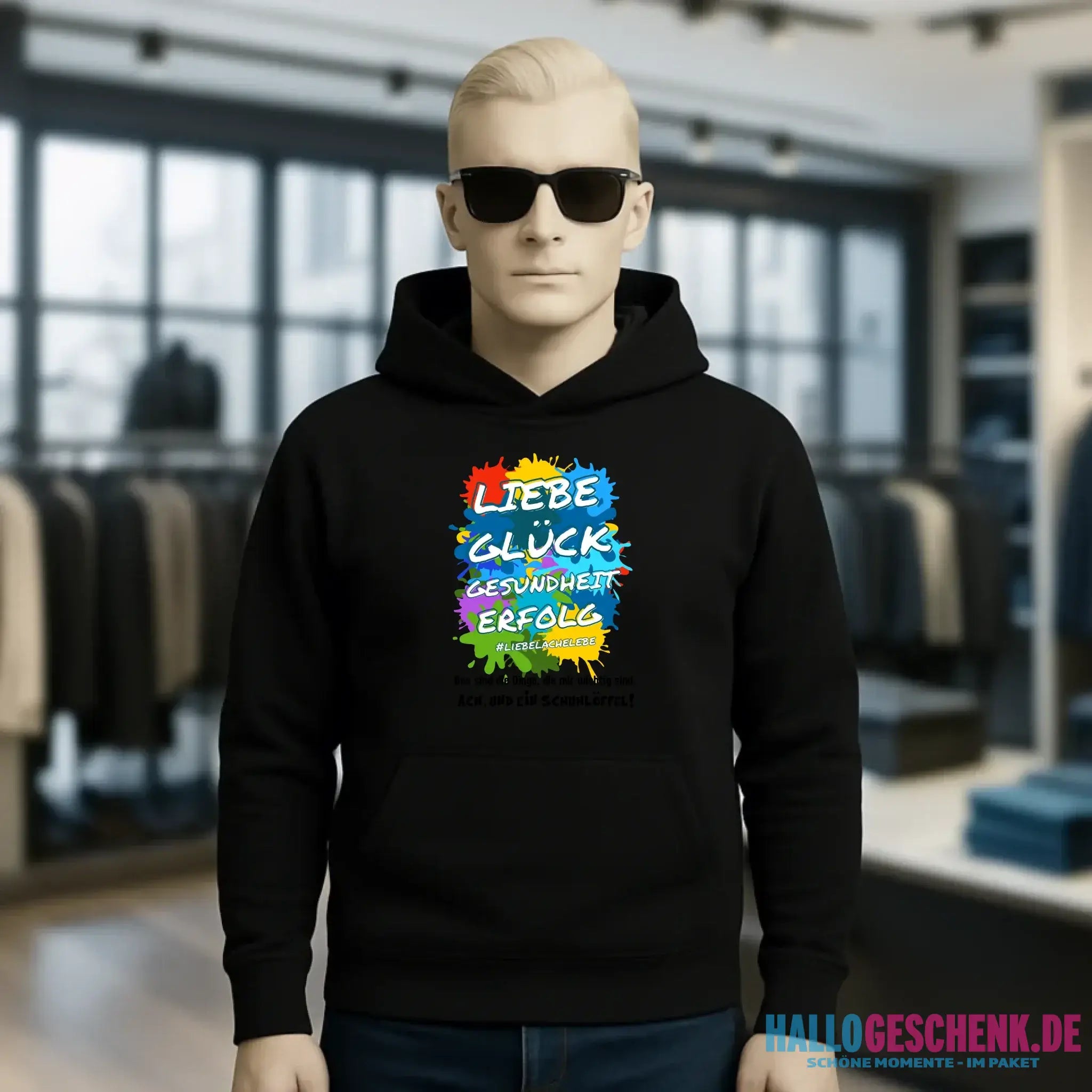 Liebe Glück Gesundheit Erfolg • Unisex Premium Hoodie XS-5XL aus Bio-Baumwolle für Damen & Herren • Exklusivdesign • personalisiert