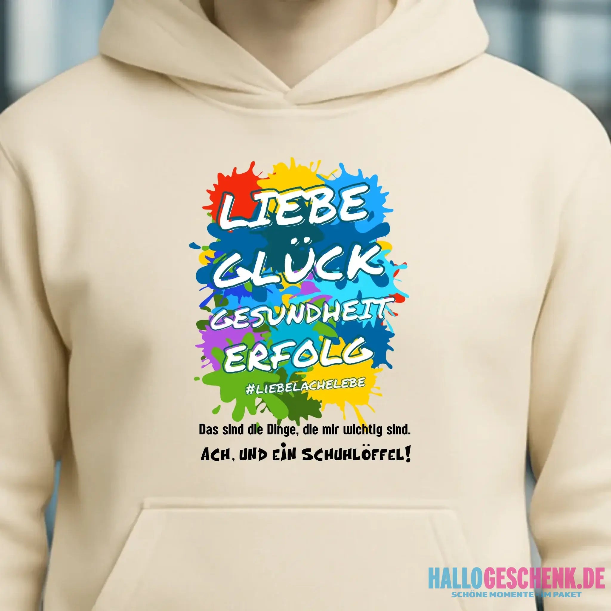 Liebe Glück Gesundheit Erfolg • Unisex Premium Hoodie XS-5XL aus Bio-Baumwolle für Damen & Herren • Exklusivdesign • personalisiert