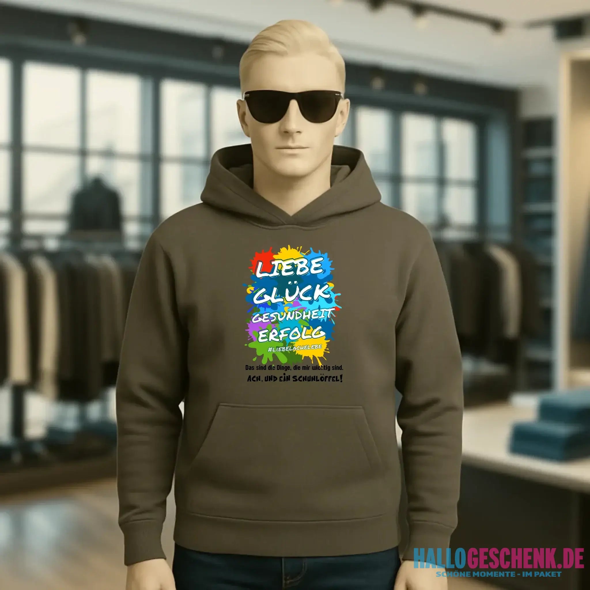 Liebe Glück Gesundheit Erfolg • Unisex Premium Hoodie XS-5XL aus Bio-Baumwolle für Damen & Herren • Exklusivdesign • personalisiert