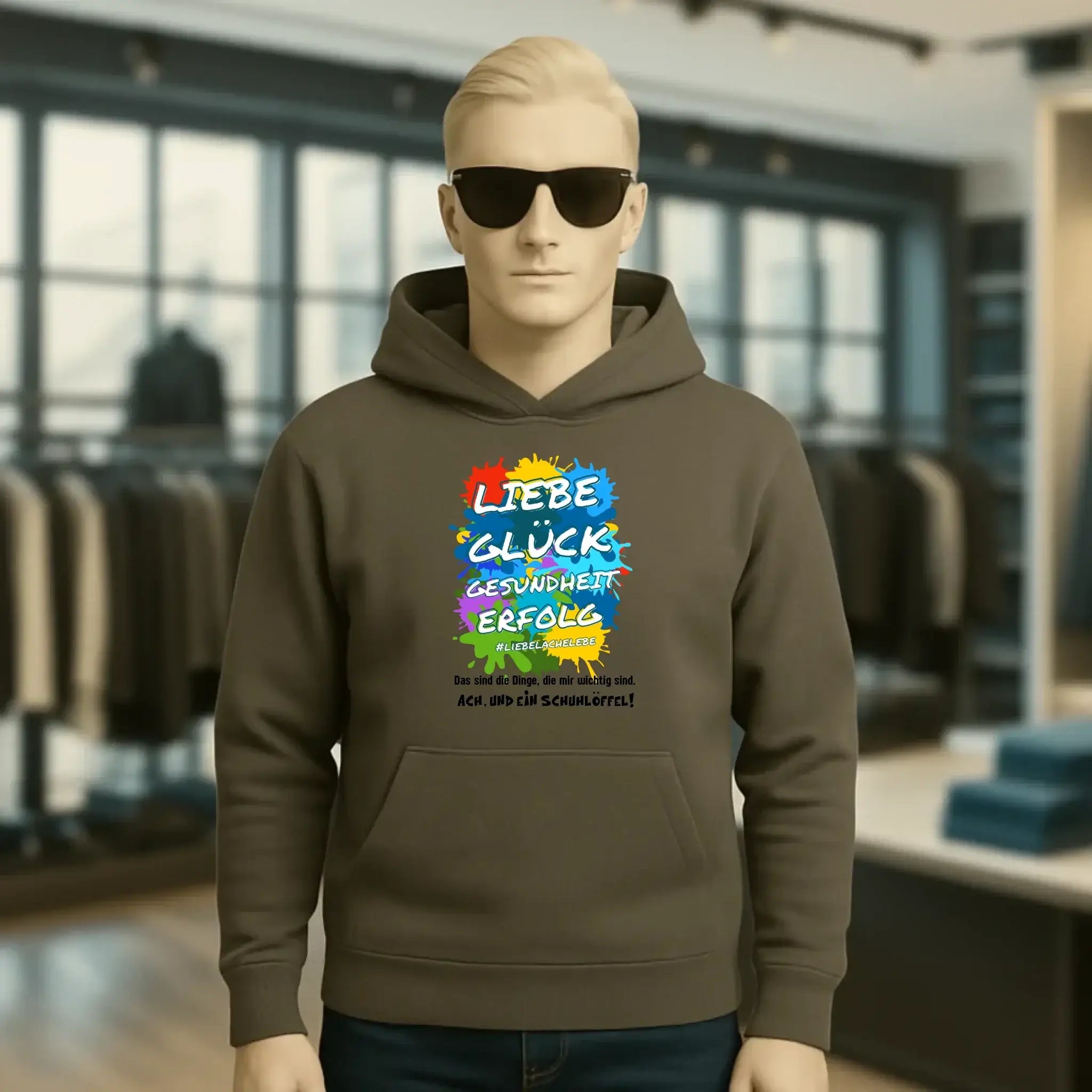 Liebe Glück Gesundheit Erfolg • Unisex Premium Hoodie XS-5XL aus Bio-Baumwolle für Damen & Herren • Exklusivdesign • personalisiert
