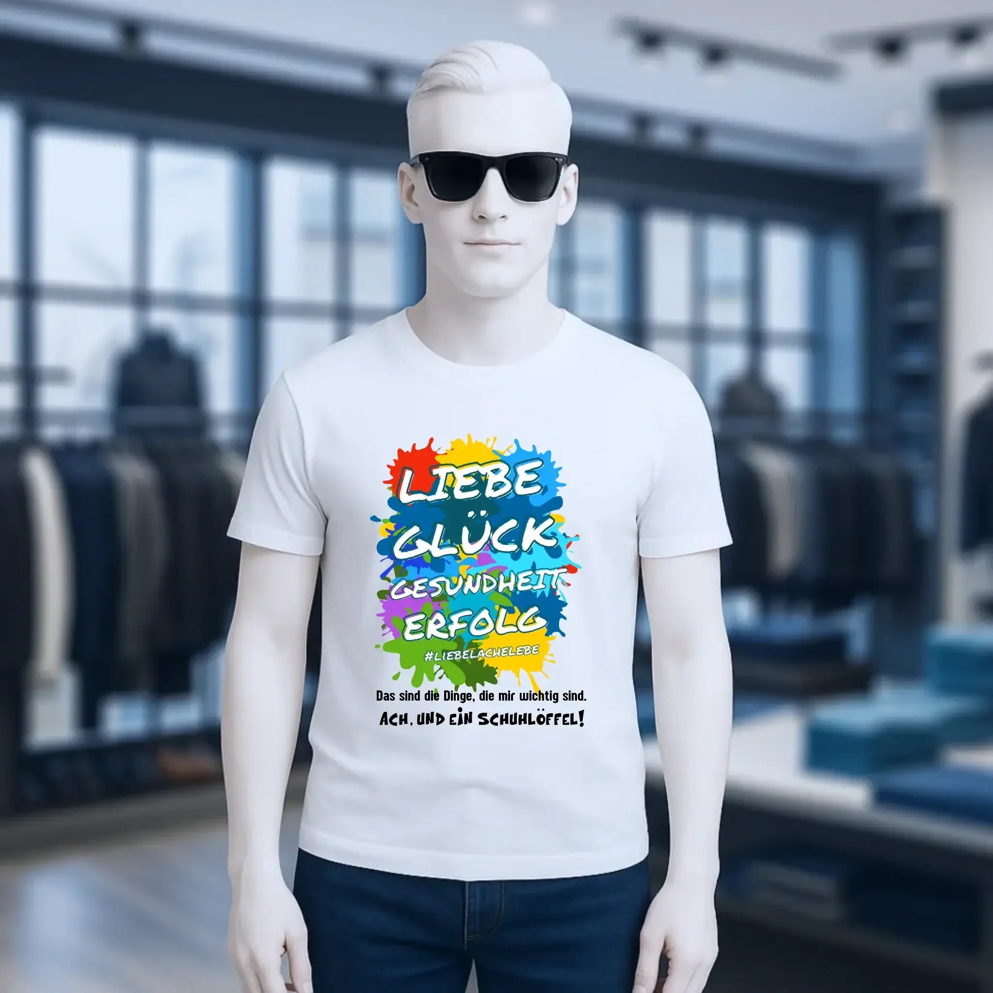 Liebe Glück Gesundheit Erfolg • Unisex Premium T-Shirt XS-5XL aus Bio-Baumwolle für Damen & Herren • Exklusivdesign • personalisiert
