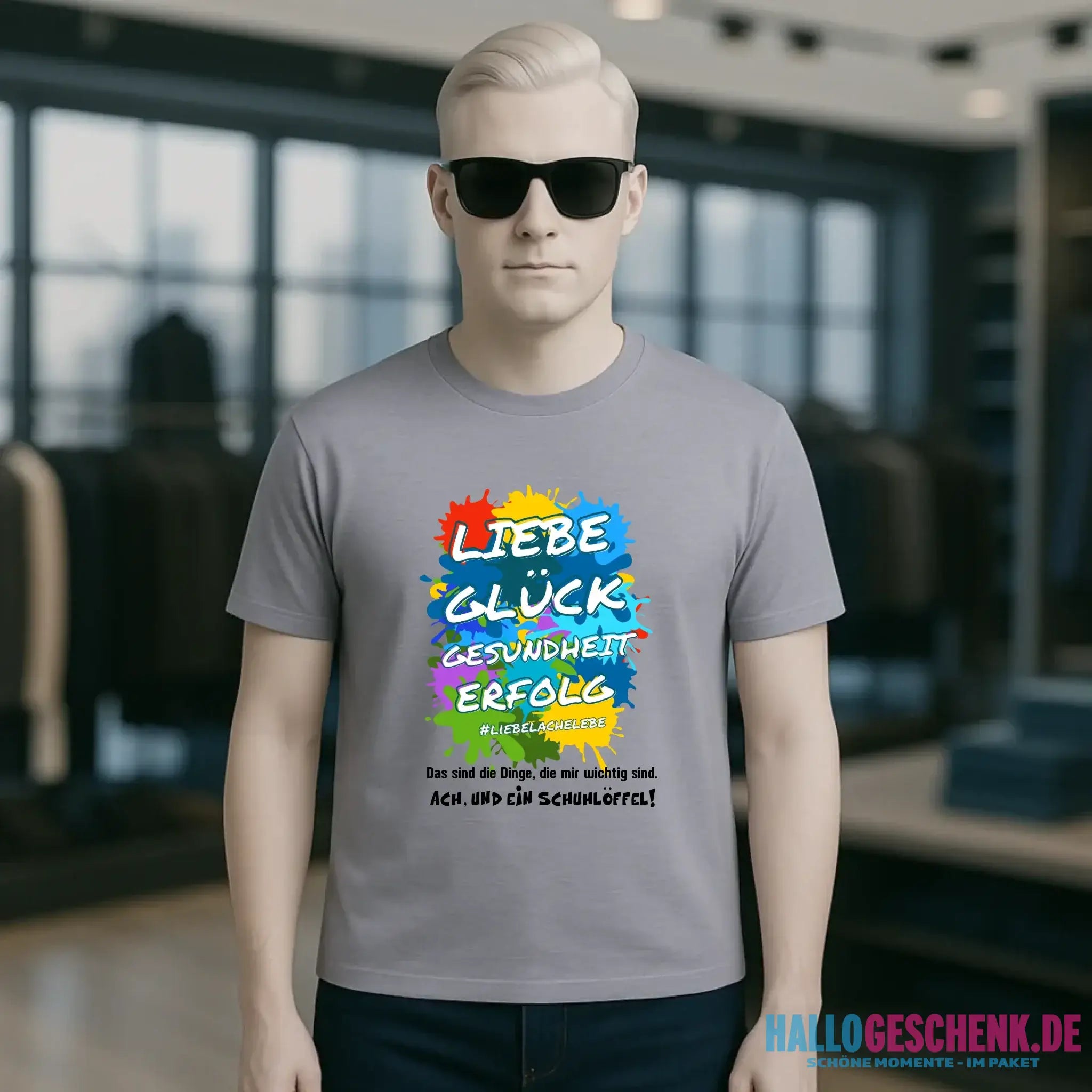 Liebe Glück Gesundheit Erfolg • Unisex Premium T-Shirt XS-5XL aus Bio-Baumwolle für Damen & Herren • Exklusivdesign • personalisiert