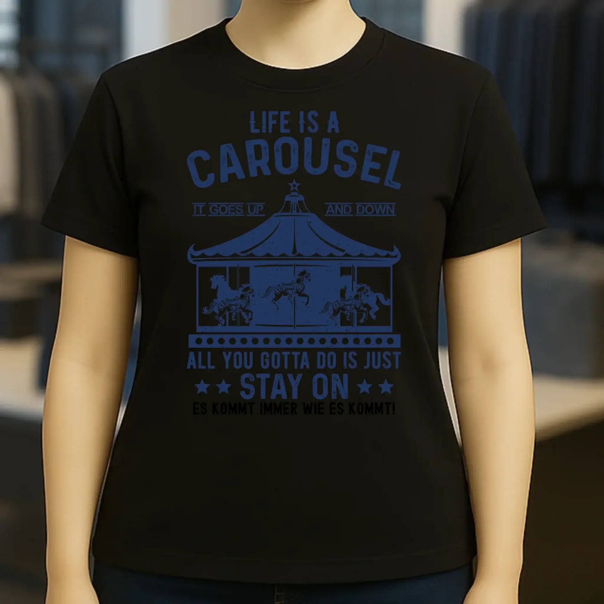 Life is a carousel • Ladies Premium T-Shirt XS-2XL aus Bio-Baumwolle für Damen • Exklusivdesign • personalisiert