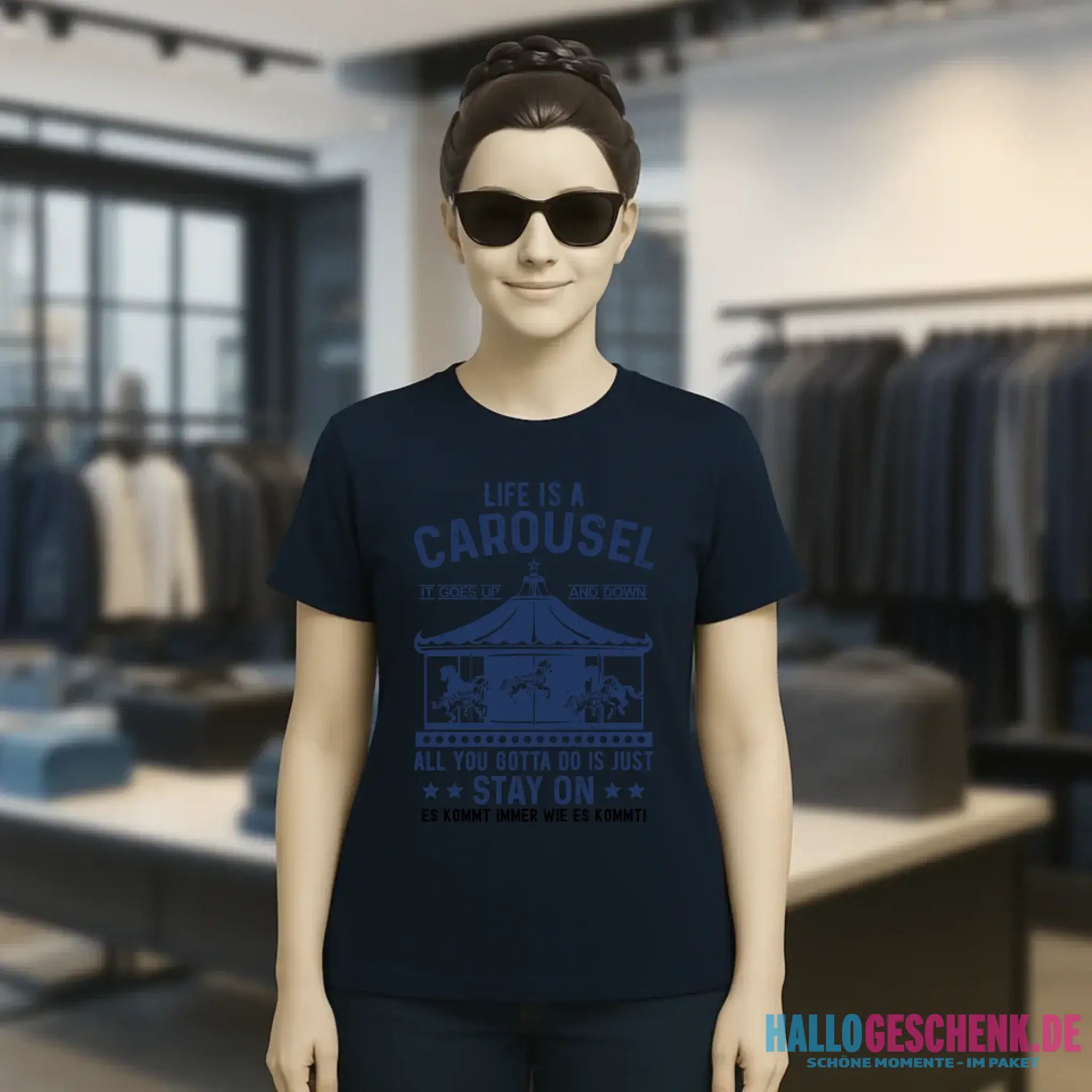 Life is a carousel • Ladies Premium T-Shirt XS-2XL aus Bio-Baumwolle für Damen • Exklusivdesign • personalisiert