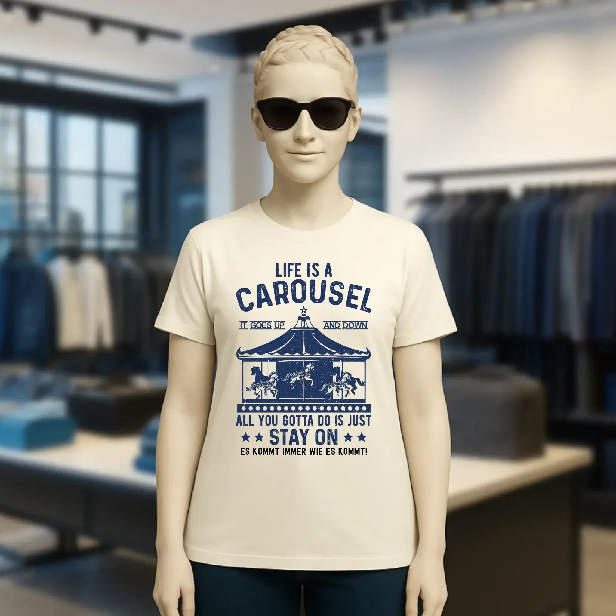 Life is a carousel • Ladies Premium T-Shirt XS-2XL aus Bio-Baumwolle für Damen • Exklusivdesign • personalisiert