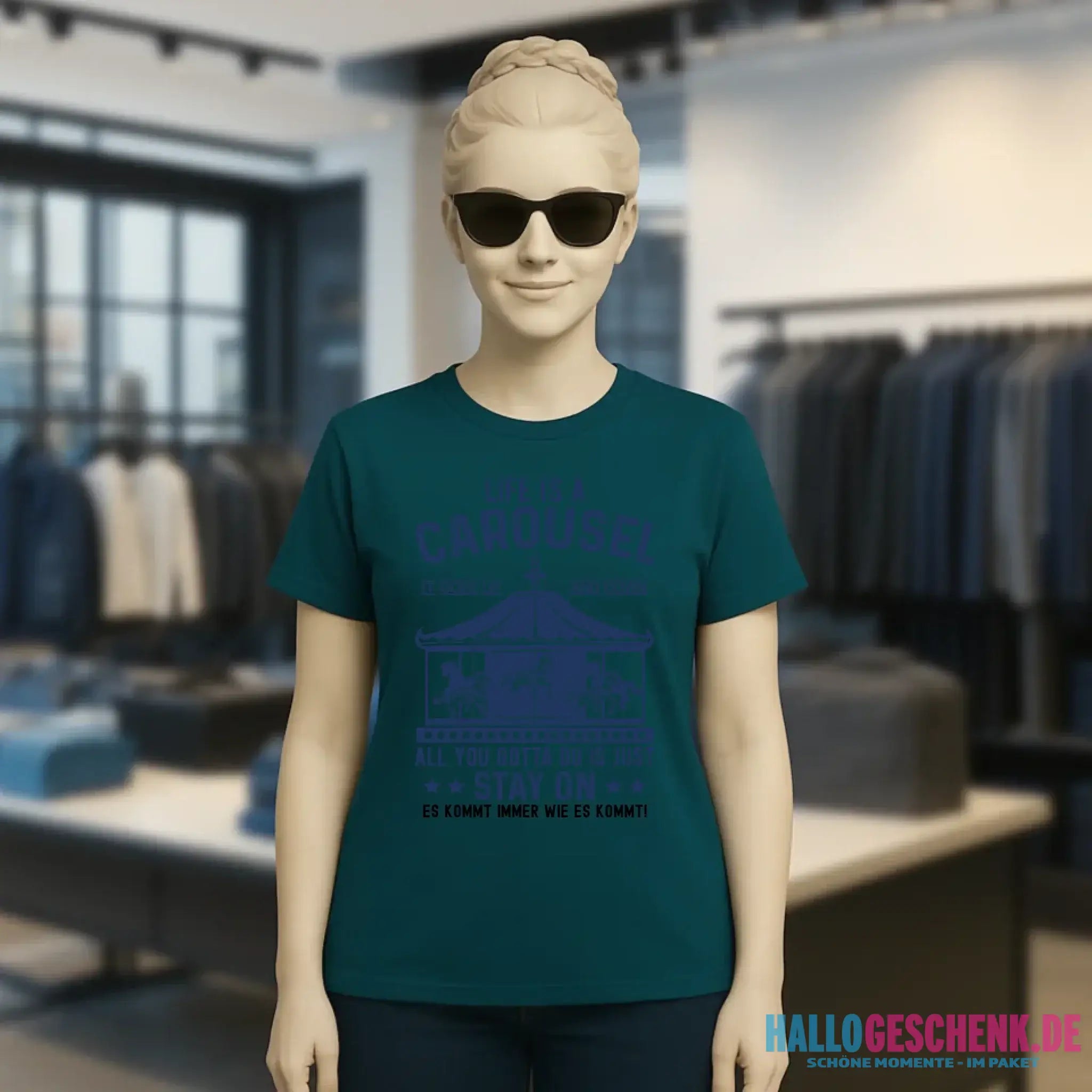 Life is a carousel • Ladies Premium T-Shirt XS-2XL aus Bio-Baumwolle für Damen • Exklusivdesign • personalisiert