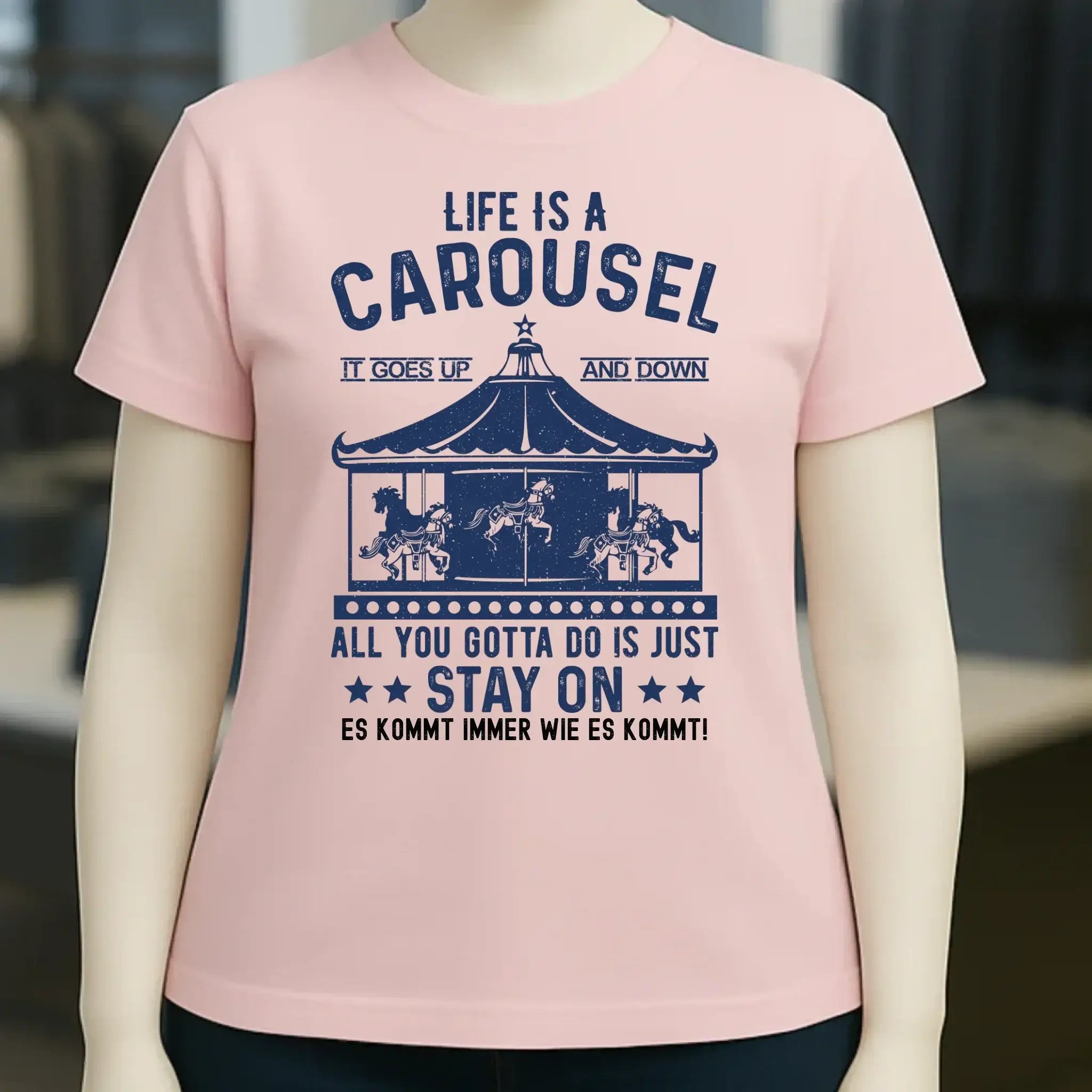 Life is a carousel • Ladies Premium T-Shirt XS-2XL aus Bio-Baumwolle für Damen • Exklusivdesign • personalisiert