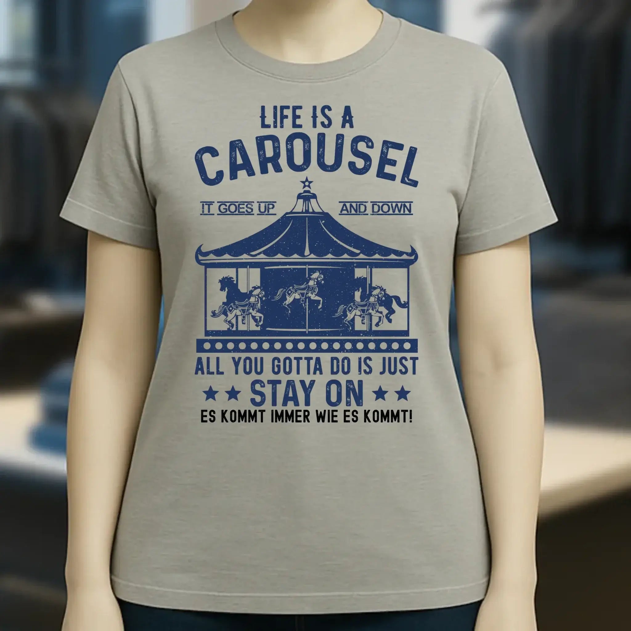 Life is a carousel • Ladies Premium T-Shirt XS-2XL aus Bio-Baumwolle für Damen • Exklusivdesign • personalisiert
