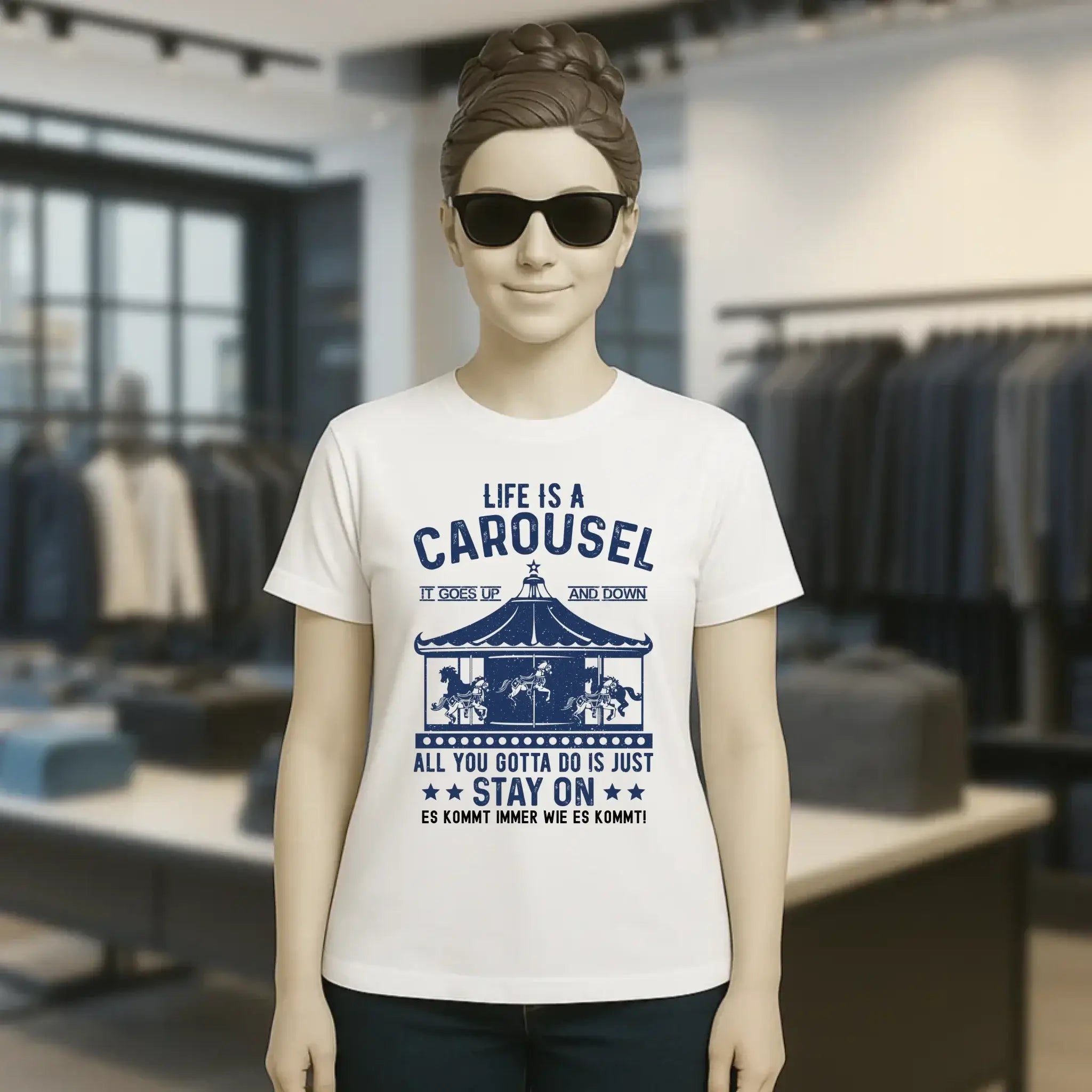 Life is a carousel • Ladies Premium T-Shirt XS-2XL aus Bio-Baumwolle für Damen • Exklusivdesign • personalisiert