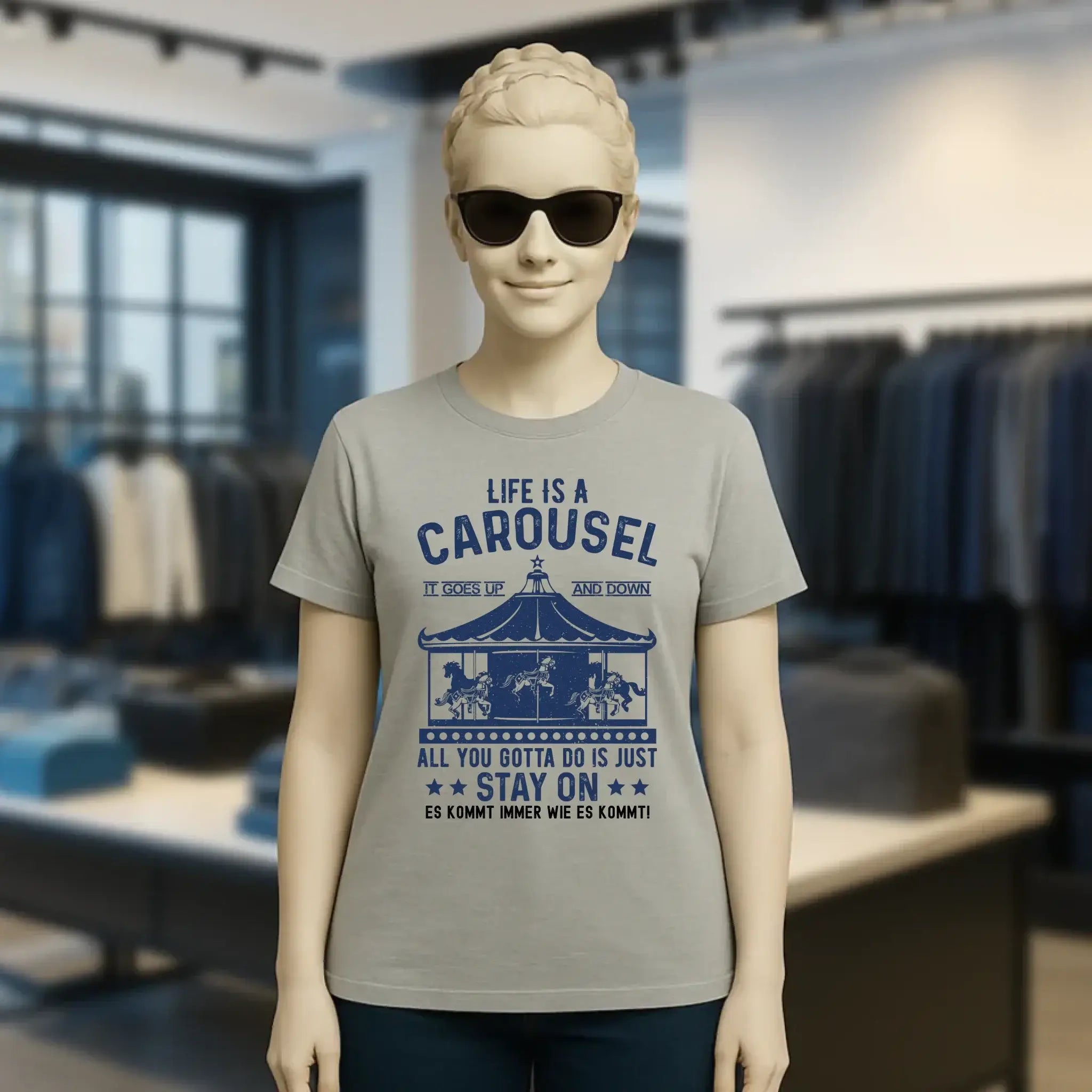 Life is a carousel • Ladies Premium T-Shirt XS-2XL aus Bio-Baumwolle für Damen • Exklusivdesign • personalisiert