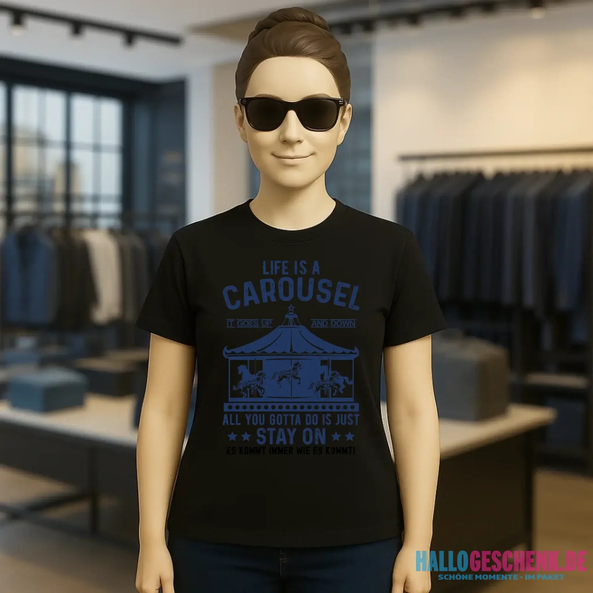 Life is a carousel • Ladies Premium T-Shirt XS-2XL aus Bio-Baumwolle für Damen • Exklusivdesign • personalisiert