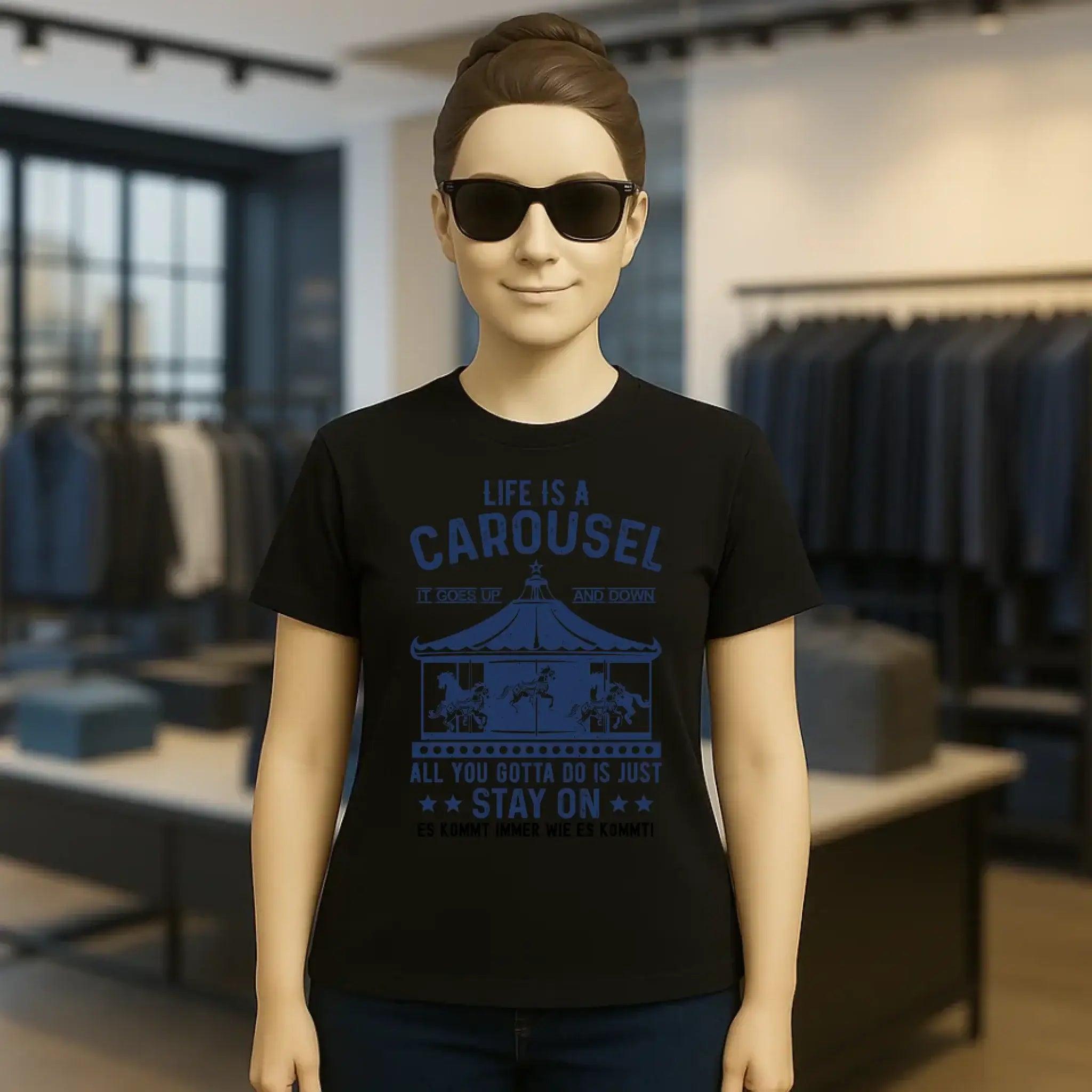 Life is a carousel • Ladies Premium T-Shirt XS-2XL aus Bio-Baumwolle für Damen • Exklusivdesign • personalisiert