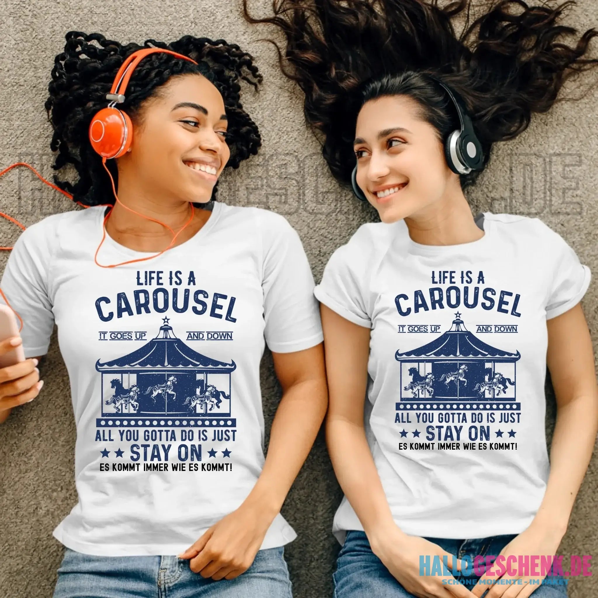 Life is a carousel • Ladies Premium T-Shirt XS-2XL aus Bio-Baumwolle für Damen • Exklusivdesign • personalisiert