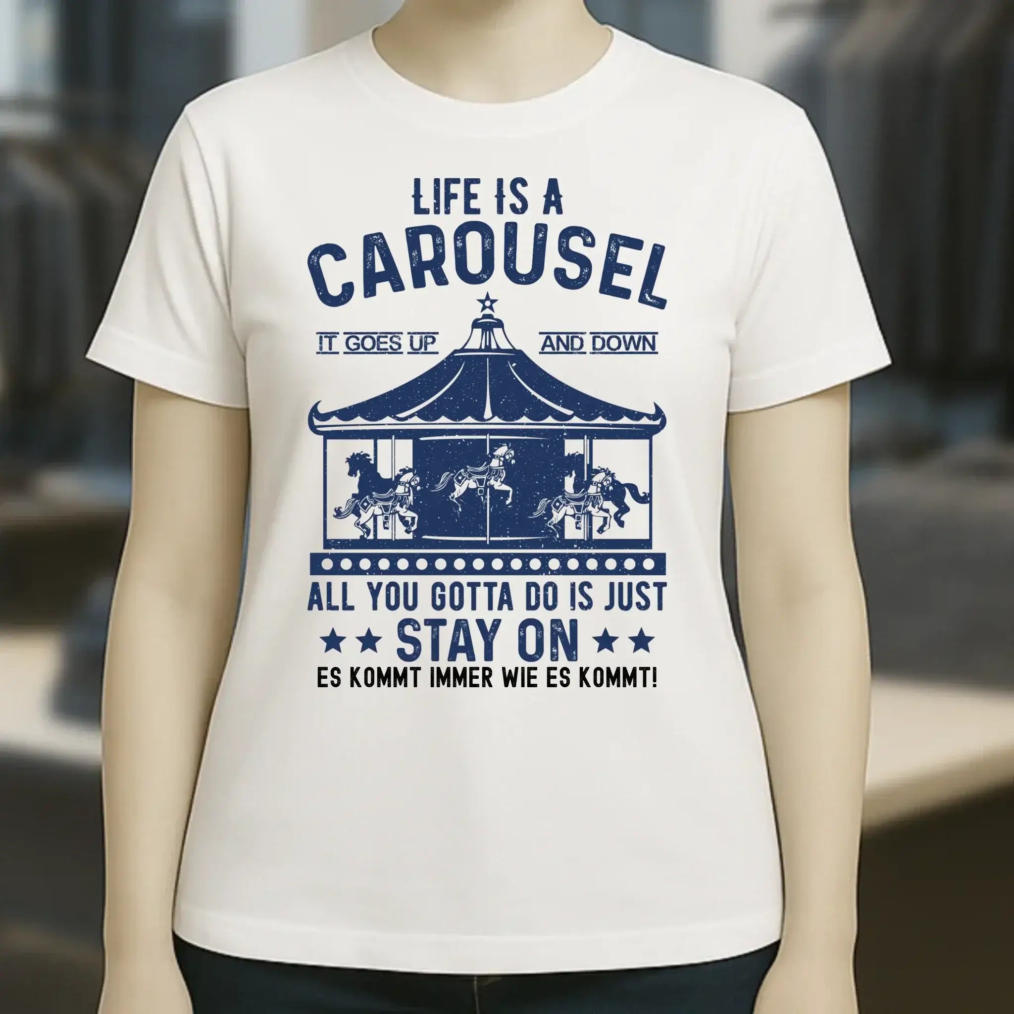 Life is a carousel • Ladies Premium T-Shirt XS-2XL aus Bio-Baumwolle für Damen • Exklusivdesign • personalisiert