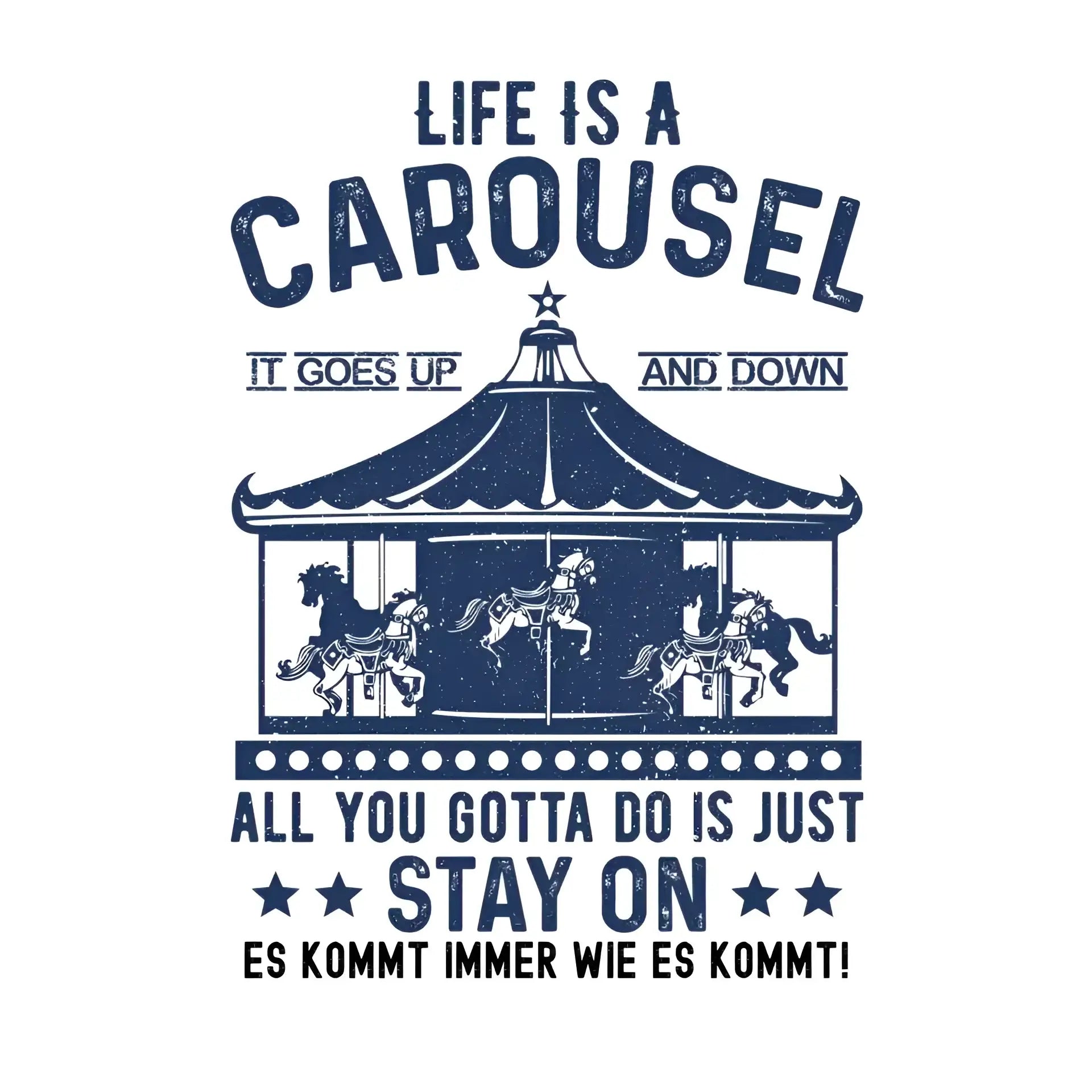 Life is a carousel • STICKER 20x20 cm (Aufkleber) - White / OneSize / ausgestanzter Sticker 20x20 cm (Aufkleber)