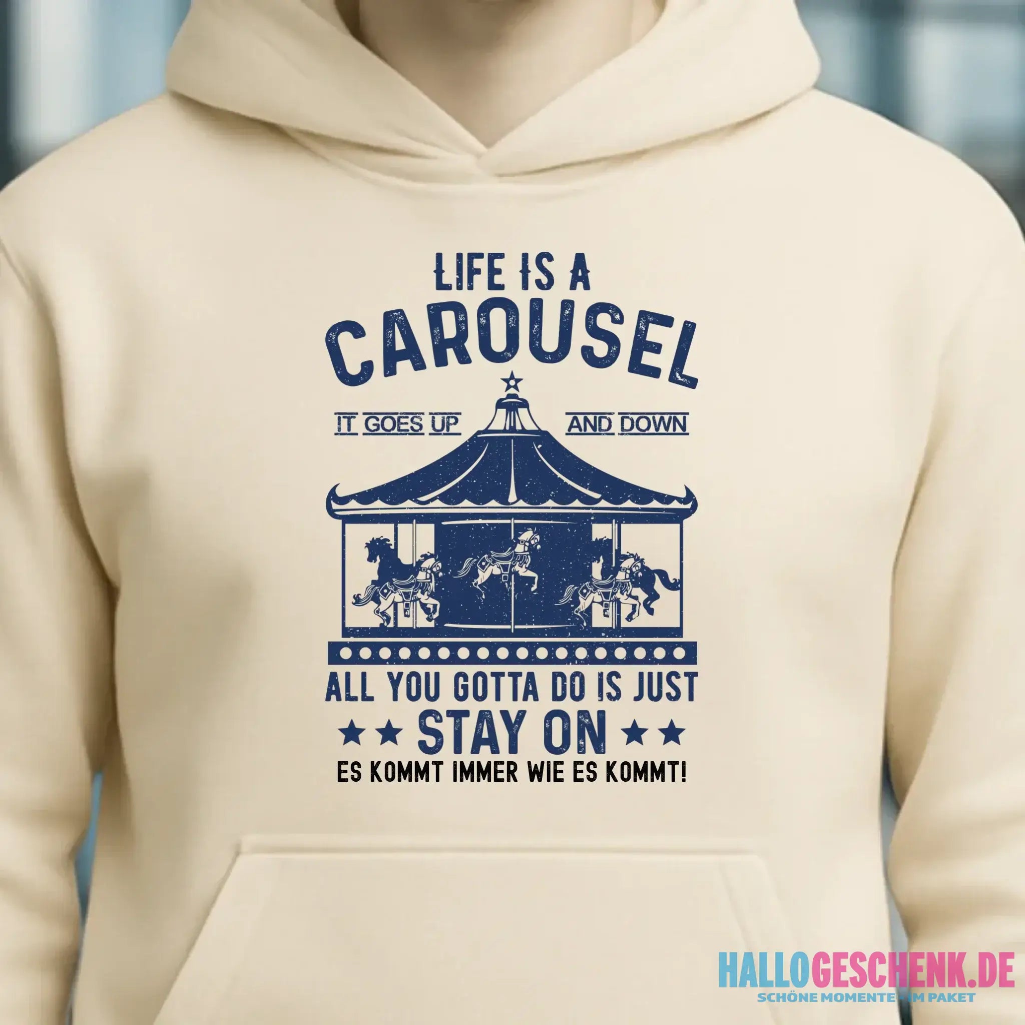 Life is a carousel • Unisex Premium Hoodie XS-5XL aus Bio-Baumwolle für Damen & Herren • Exklusivdesign • personalisiert