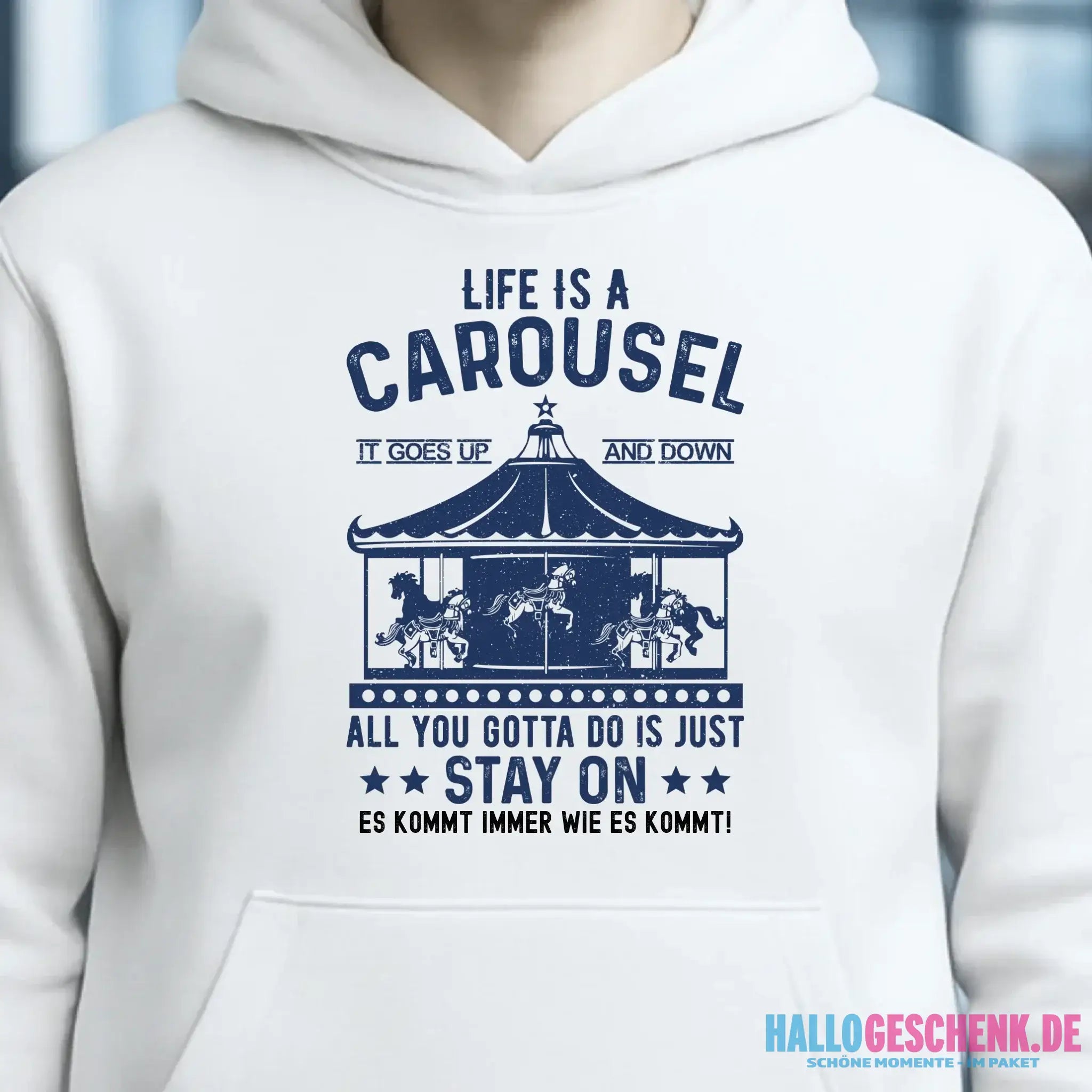 Life is a carousel • Unisex Premium Hoodie XS-5XL aus Bio-Baumwolle für Damen & Herren • Exklusivdesign • personalisiert