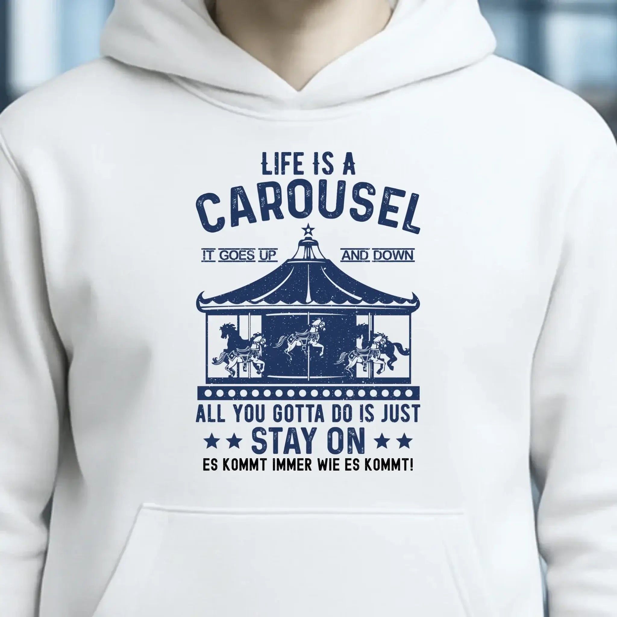 Life is a carousel • Unisex Premium Hoodie XS-5XL aus Bio-Baumwolle für Damen & Herren • Exklusivdesign • personalisiert