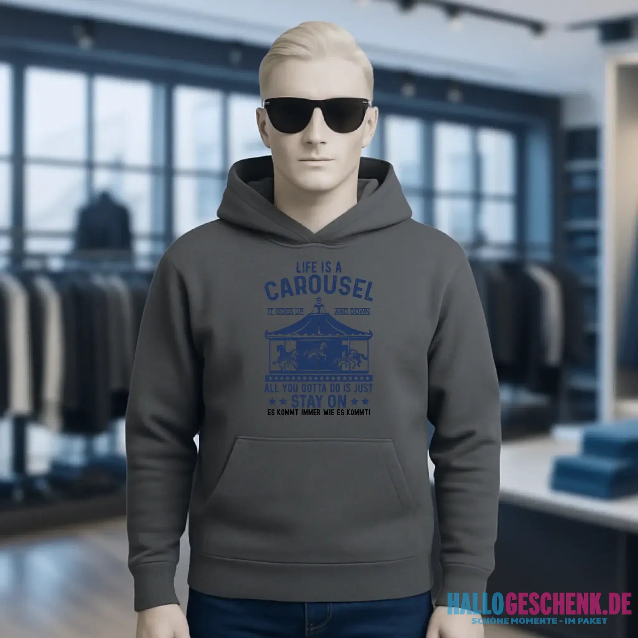 Life is a carousel • Unisex Premium Hoodie XS-5XL aus Bio-Baumwolle für Damen & Herren • Exklusivdesign • personalisiert