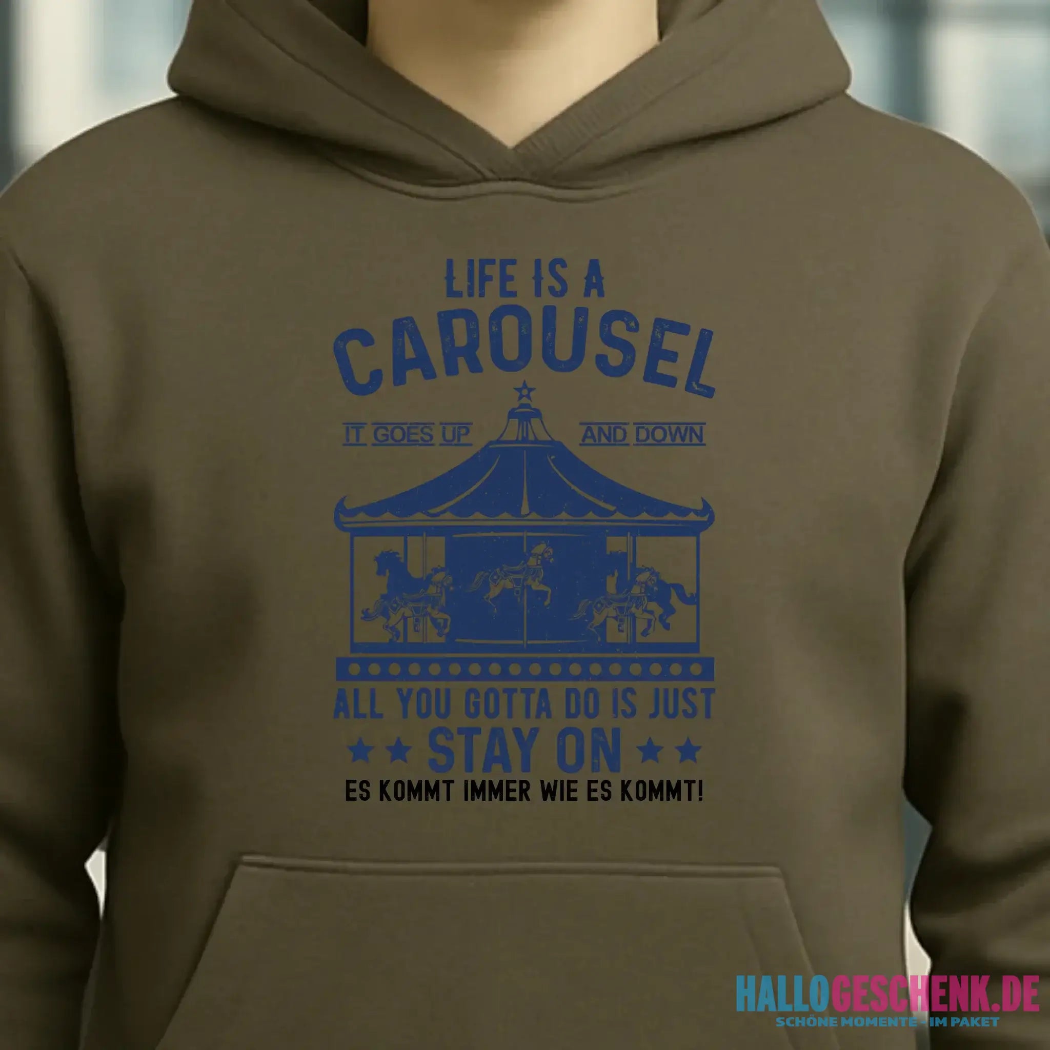 Life is a carousel • Unisex Premium Hoodie XS-5XL aus Bio-Baumwolle für Damen & Herren • Exklusivdesign • personalisiert
