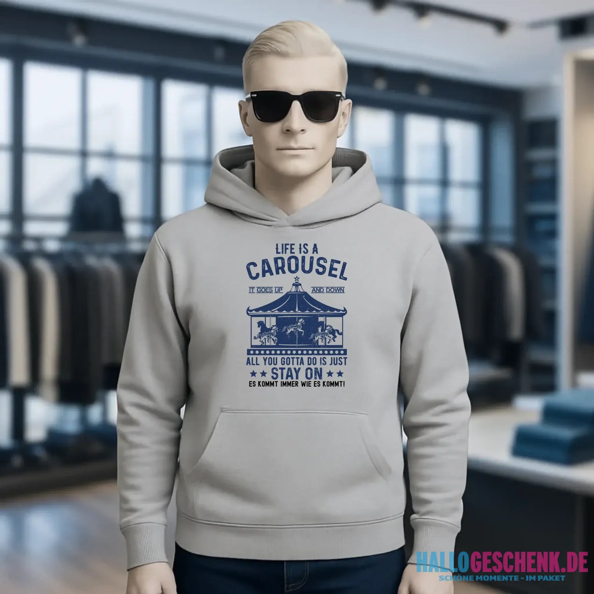 Life is a carousel • Unisex Premium Hoodie XS-5XL aus Bio-Baumwolle für Damen & Herren • Exklusivdesign • personalisiert