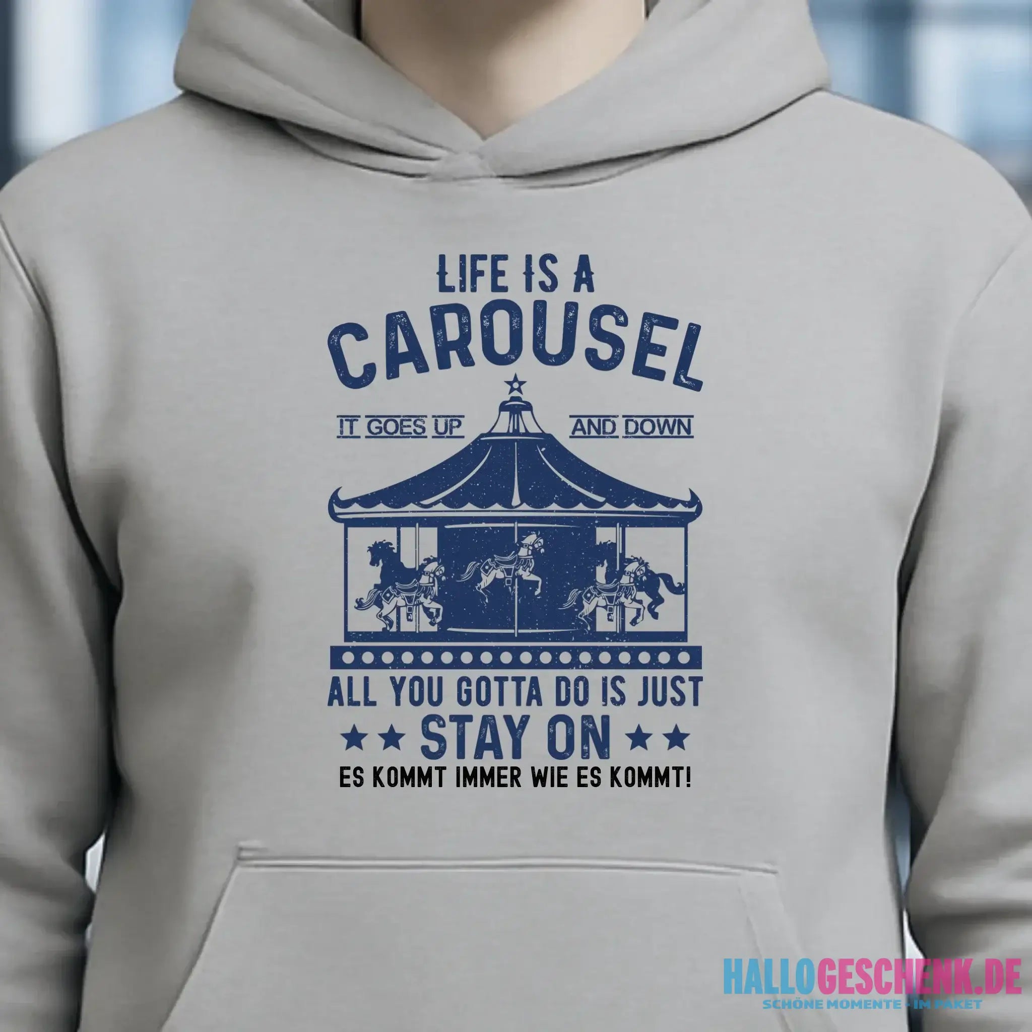 Life is a carousel • Unisex Premium Hoodie XS-5XL aus Bio-Baumwolle für Damen & Herren • Exklusivdesign • personalisiert