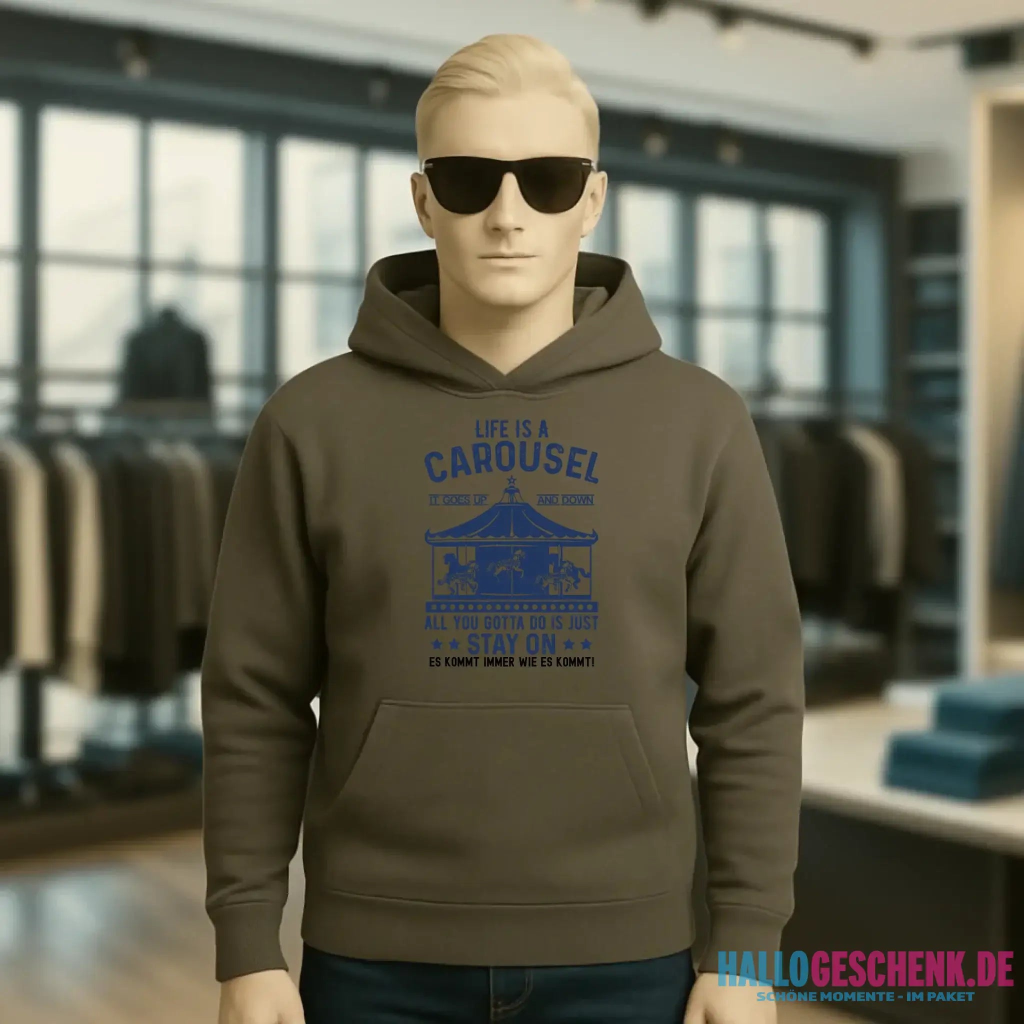 Life is a carousel • Unisex Premium Hoodie XS-5XL aus Bio-Baumwolle für Damen & Herren • Exklusivdesign • personalisiert