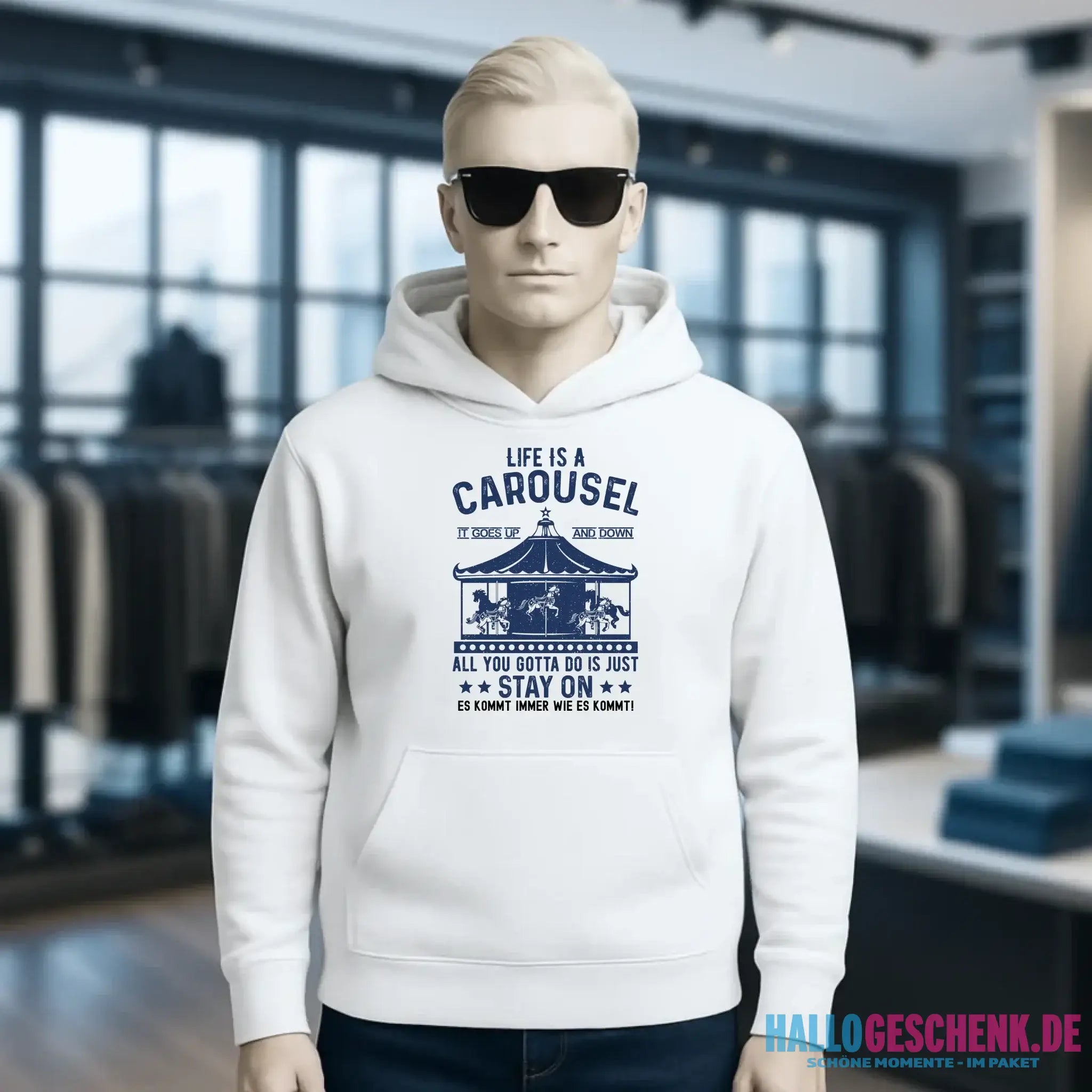 Life is a carousel • Unisex Premium Hoodie XS-5XL aus Bio-Baumwolle für Damen & Herren • Exklusivdesign • personalisiert