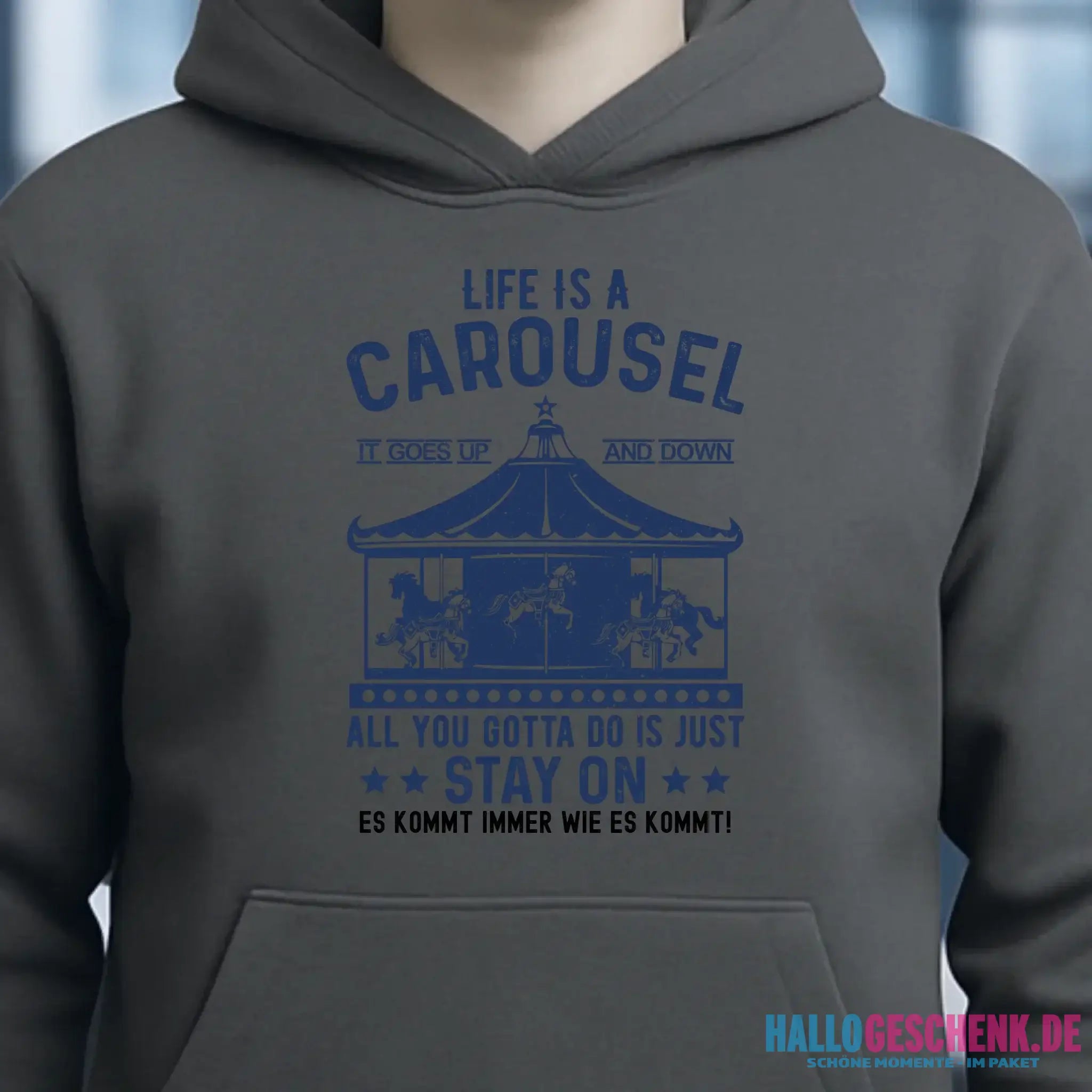 Life is a carousel • Unisex Premium Hoodie XS-5XL aus Bio-Baumwolle für Damen & Herren • Exklusivdesign • personalisiert