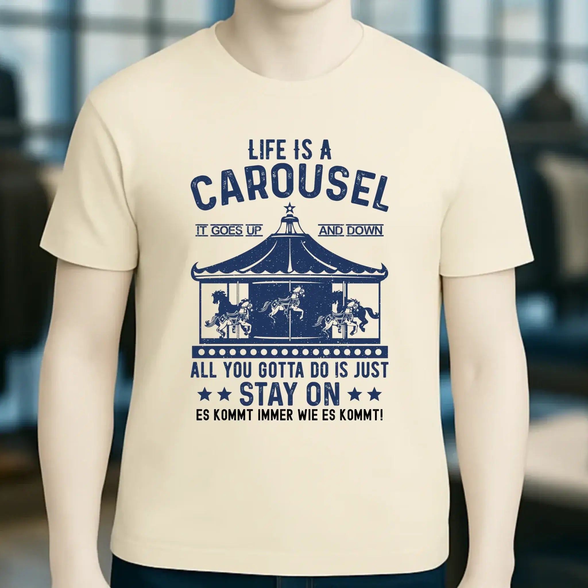 Life is a carousel • Unisex Premium T-Shirt XS-5XL aus Bio-Baumwolle für Damen & Herren • Exklusivdesign • personalisiert