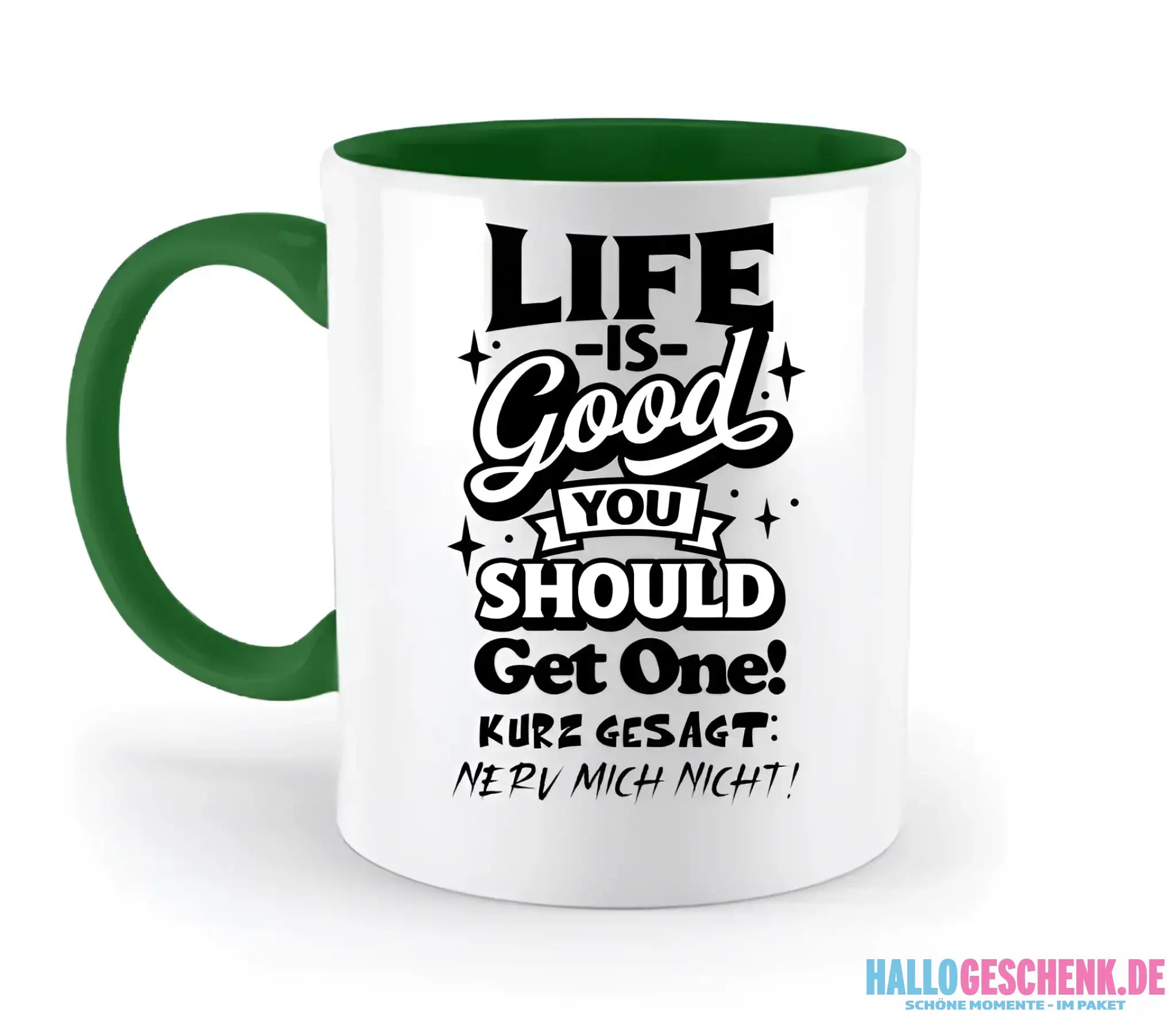 Life is good • zweifarbige Tasse • Exklusivdesign • personalisiert