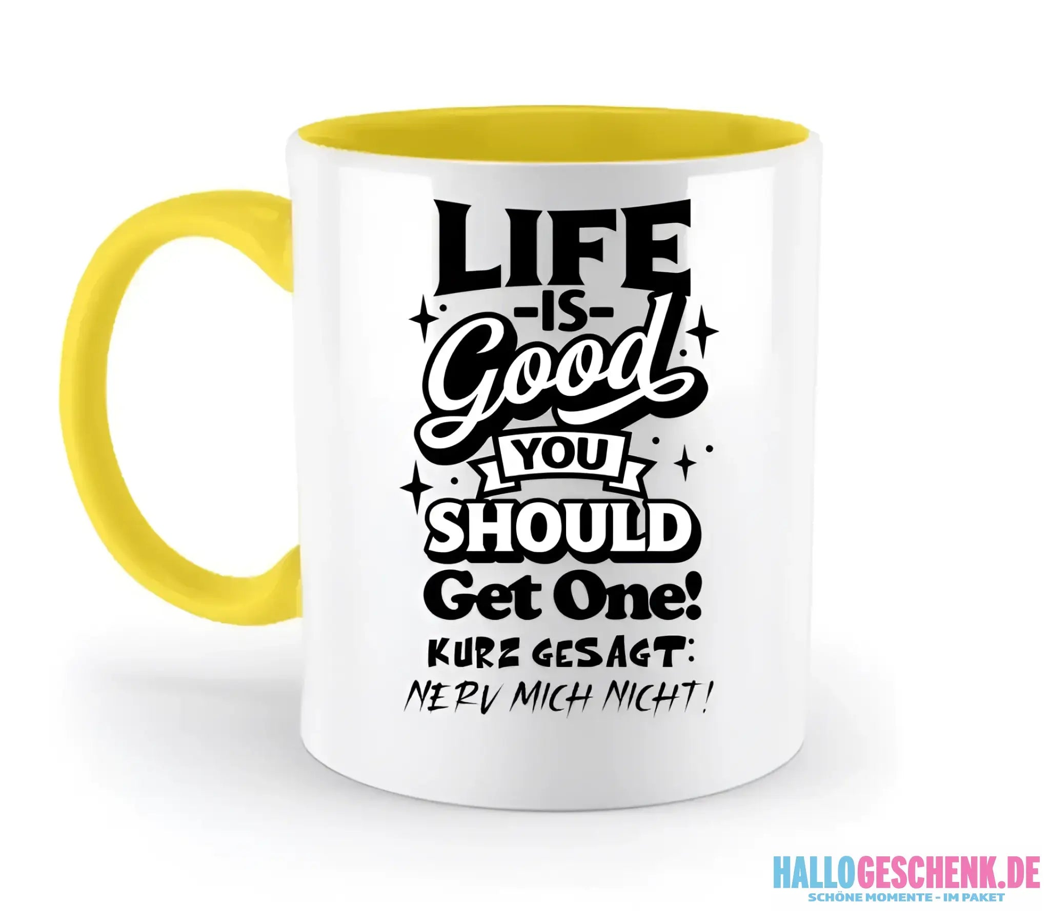 Life is good • zweifarbige Tasse • Exklusivdesign • personalisiert