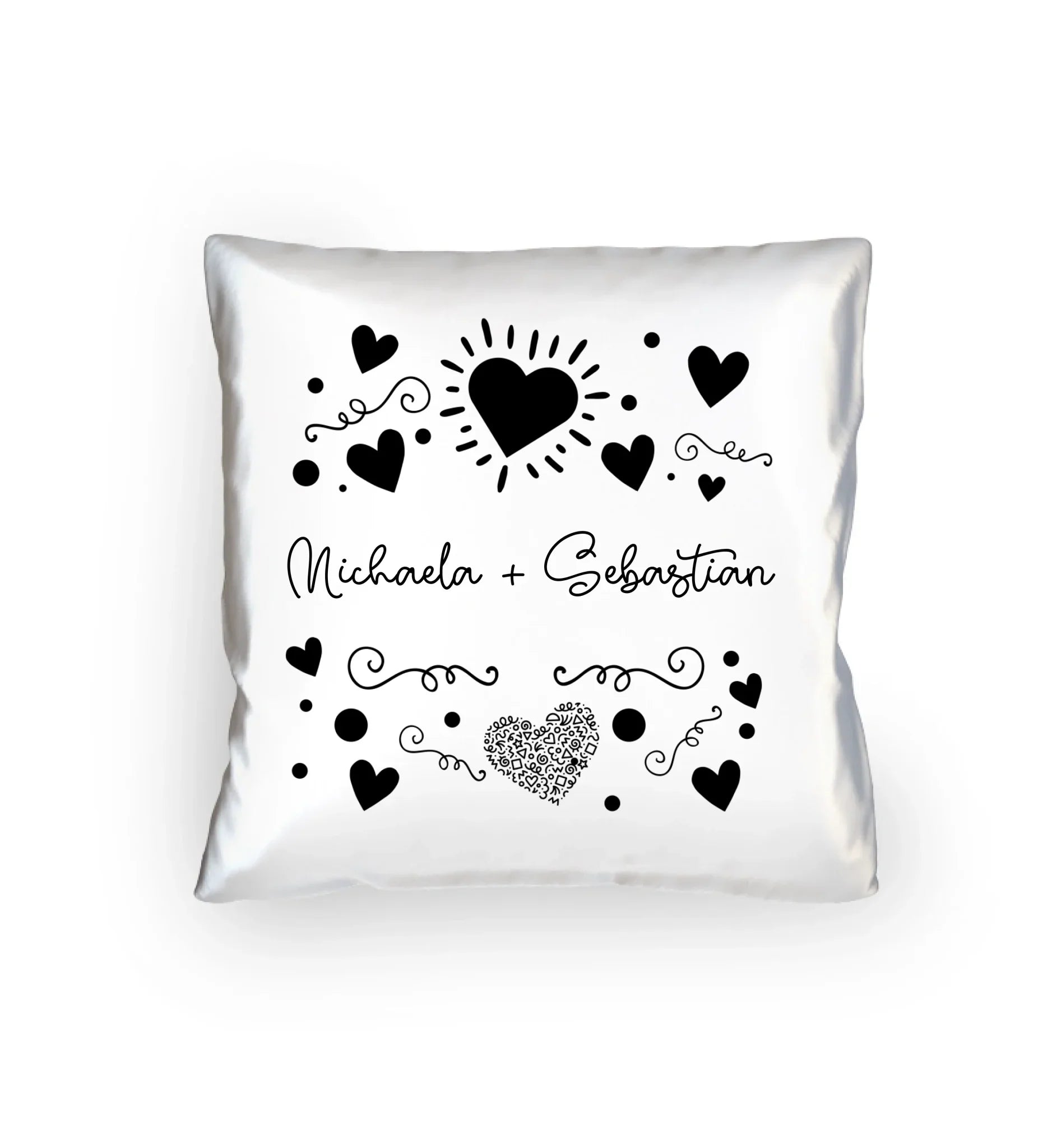 Love Design 1-3 mit Wunschnamen (personalisierbare Motive) - Kissen 40x40 cm / White / 40cm-x-40cm - personalisierbare
