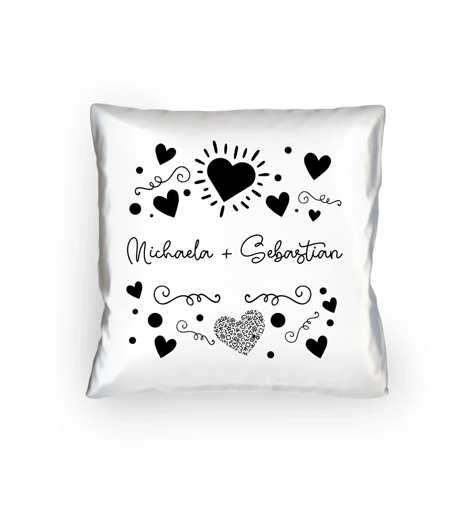 Love Design 1-3 mit Wunschnamen (personalisierbare Motive) - Kissen 40x40 cm / White / 40cm-x-40cm - personalisierbare