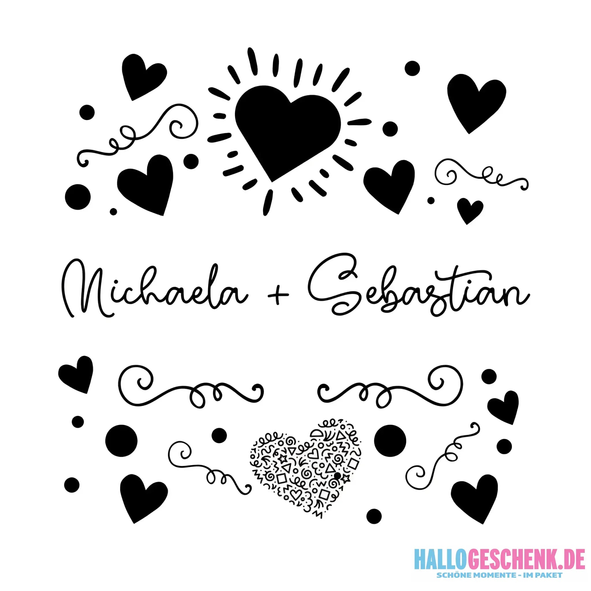 Love Design 1 • STICKER 20x20 cm (Aufkleber) - ausgestanzter Sticker 20x20 cm (Aufkleber) / White / OneSize - Customizer
