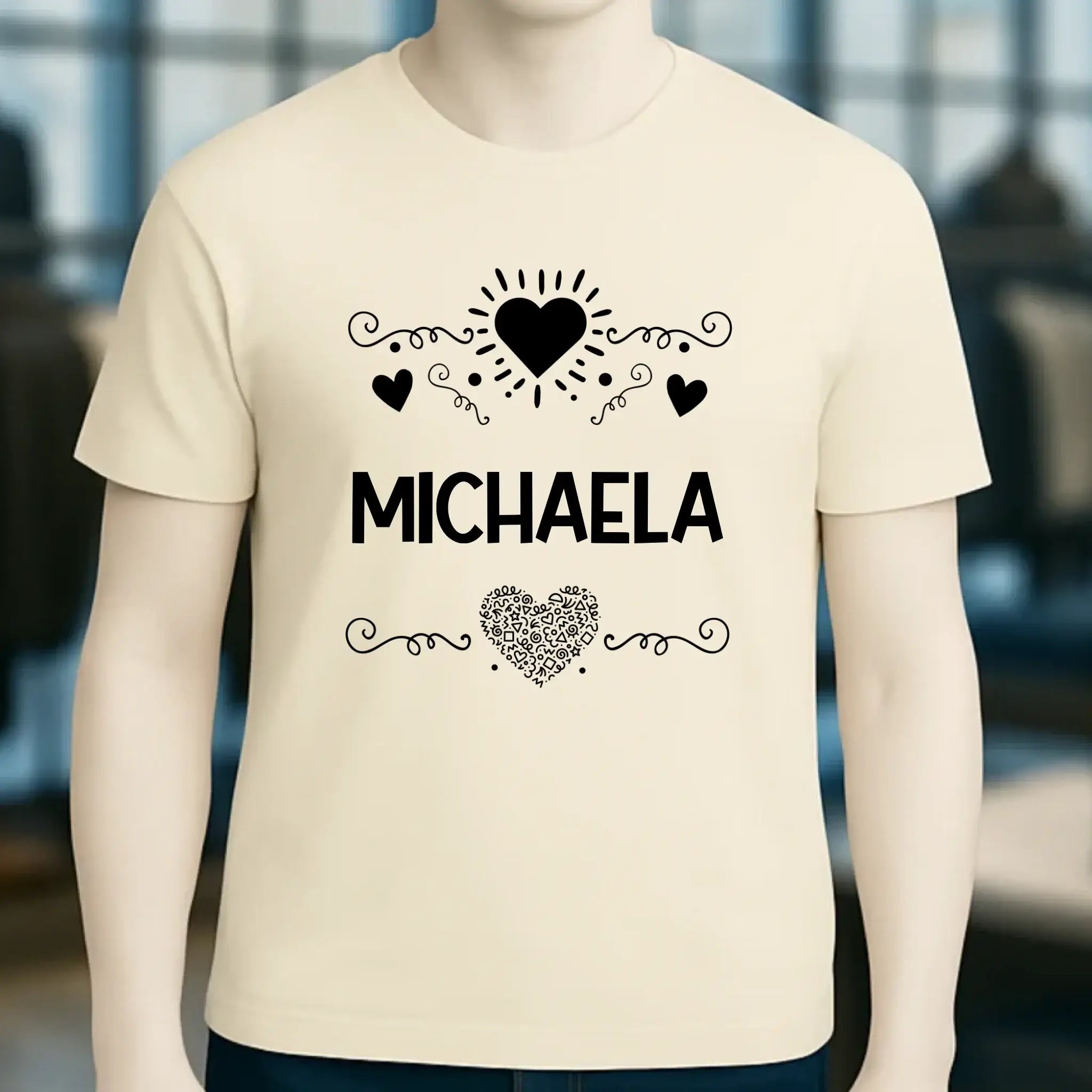 LOVE DESIGN 2 personaliserbar - Unisex Premium T-Shirt XS-5XL aus Bio-Baumwolle für Damen & Herren
